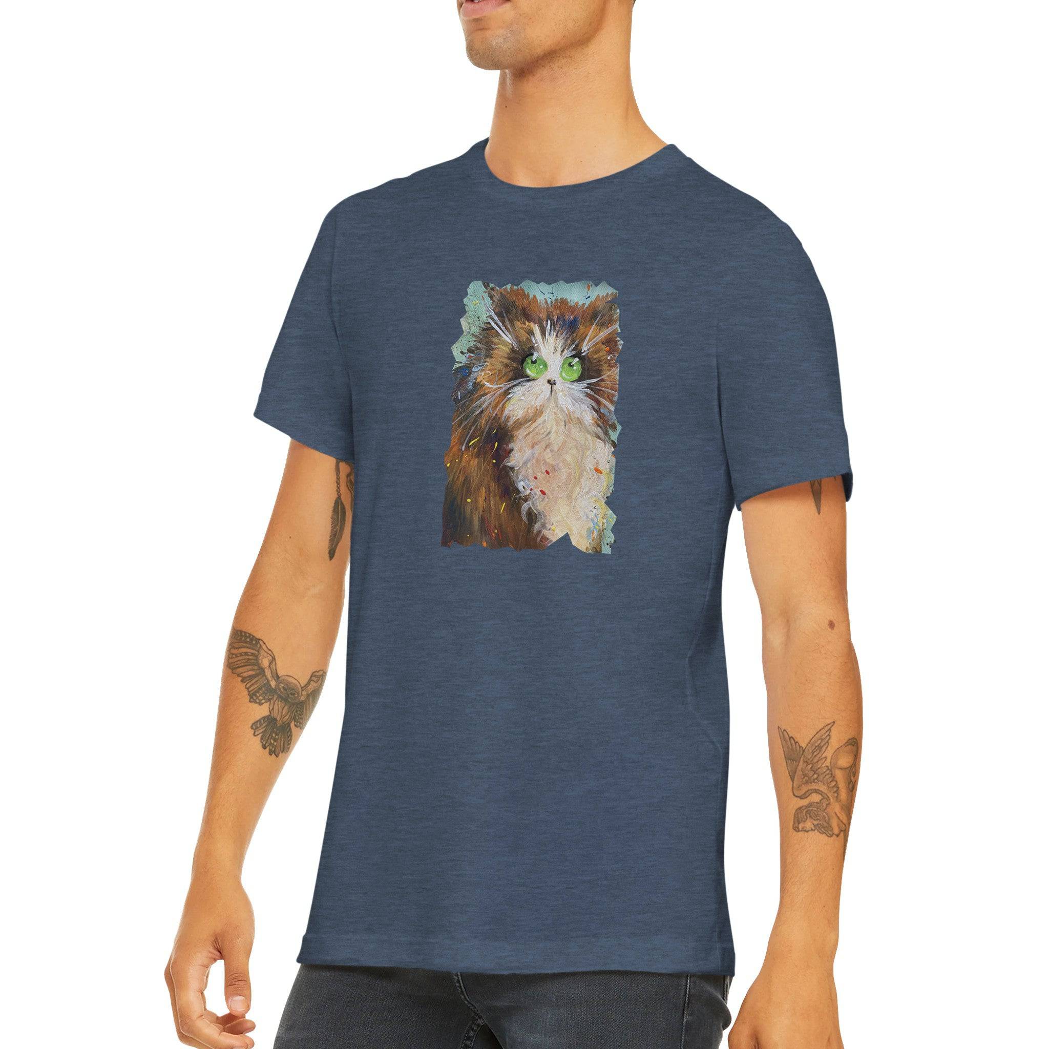 Budget Unisex Crewneck T-shirt/Cute-Cat - Enet Images