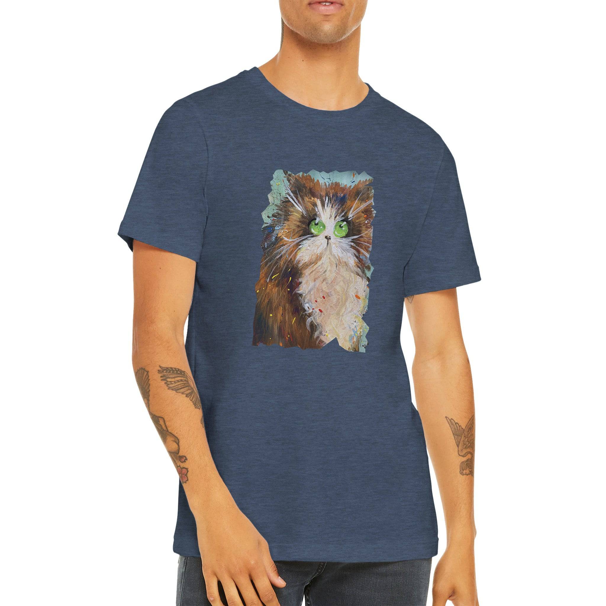 Budget Unisex Crewneck T-shirt/Cute-Cat - Enet Images