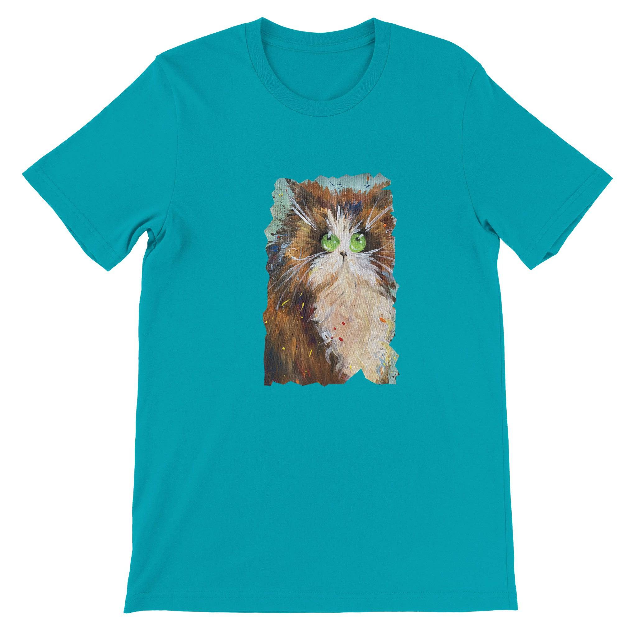 Budget Unisex Crewneck T-shirt/Cute-Cat - Enet Images