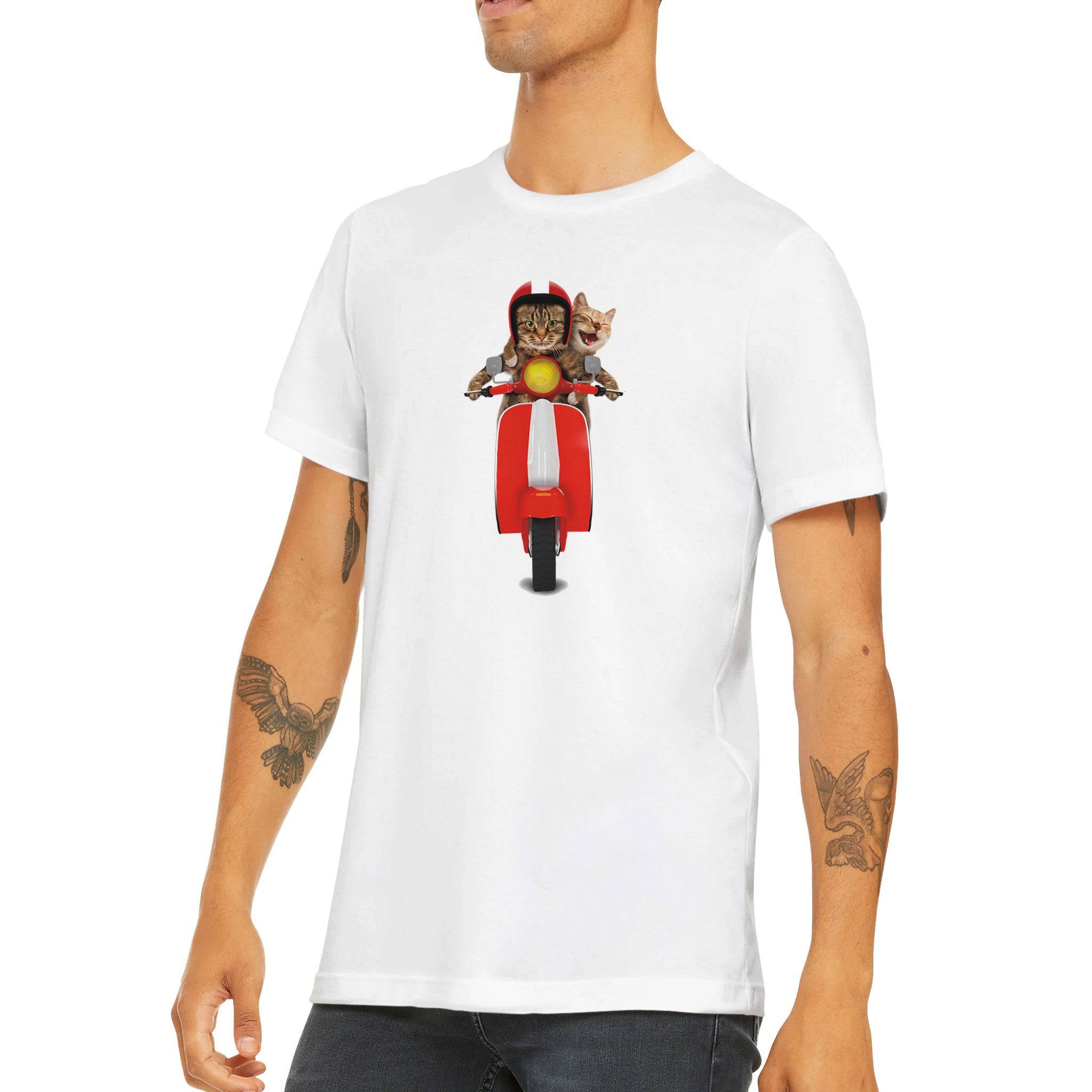 Budget Unisex Crewneck T-shirt/Dog-Cat-Vespa - Enet Images