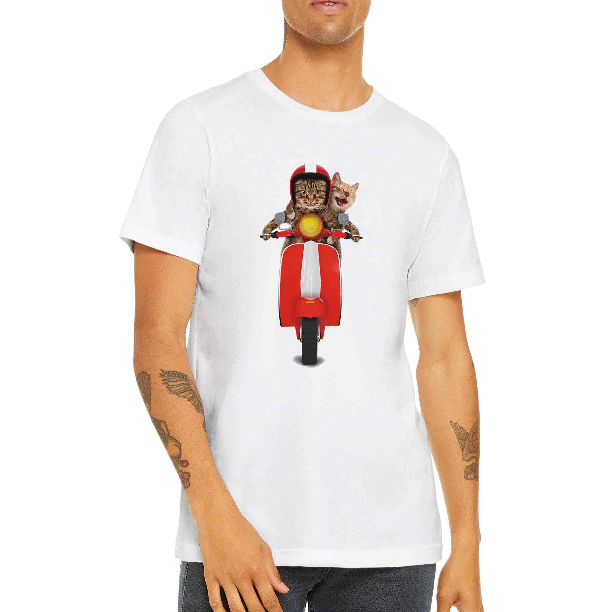 Budget Unisex Crewneck T-shirt/Dog-Cat-Vespa - Enet Images