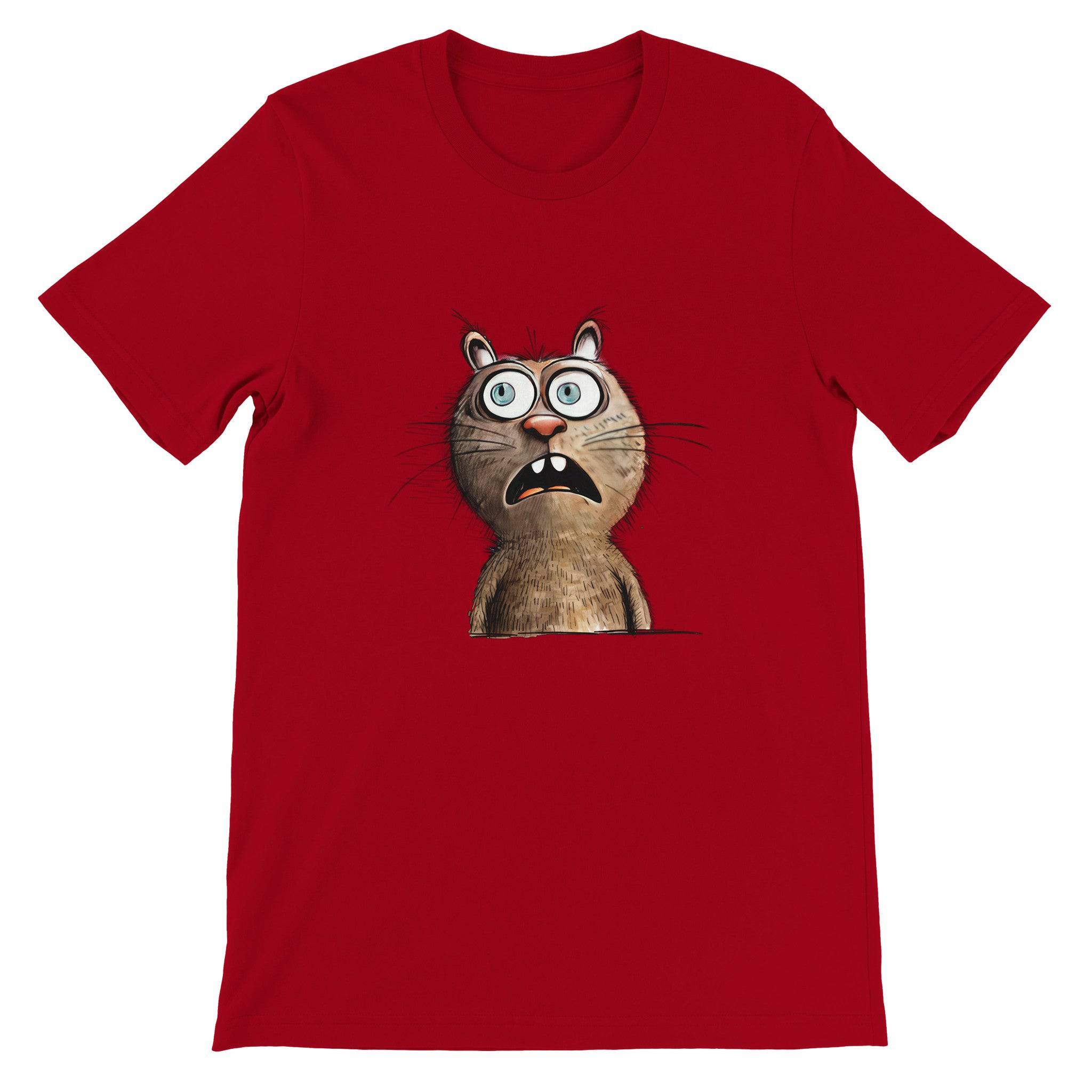Budget Unisex Crewneck T-shirt/Funny-Cat-Face - Enet Images
