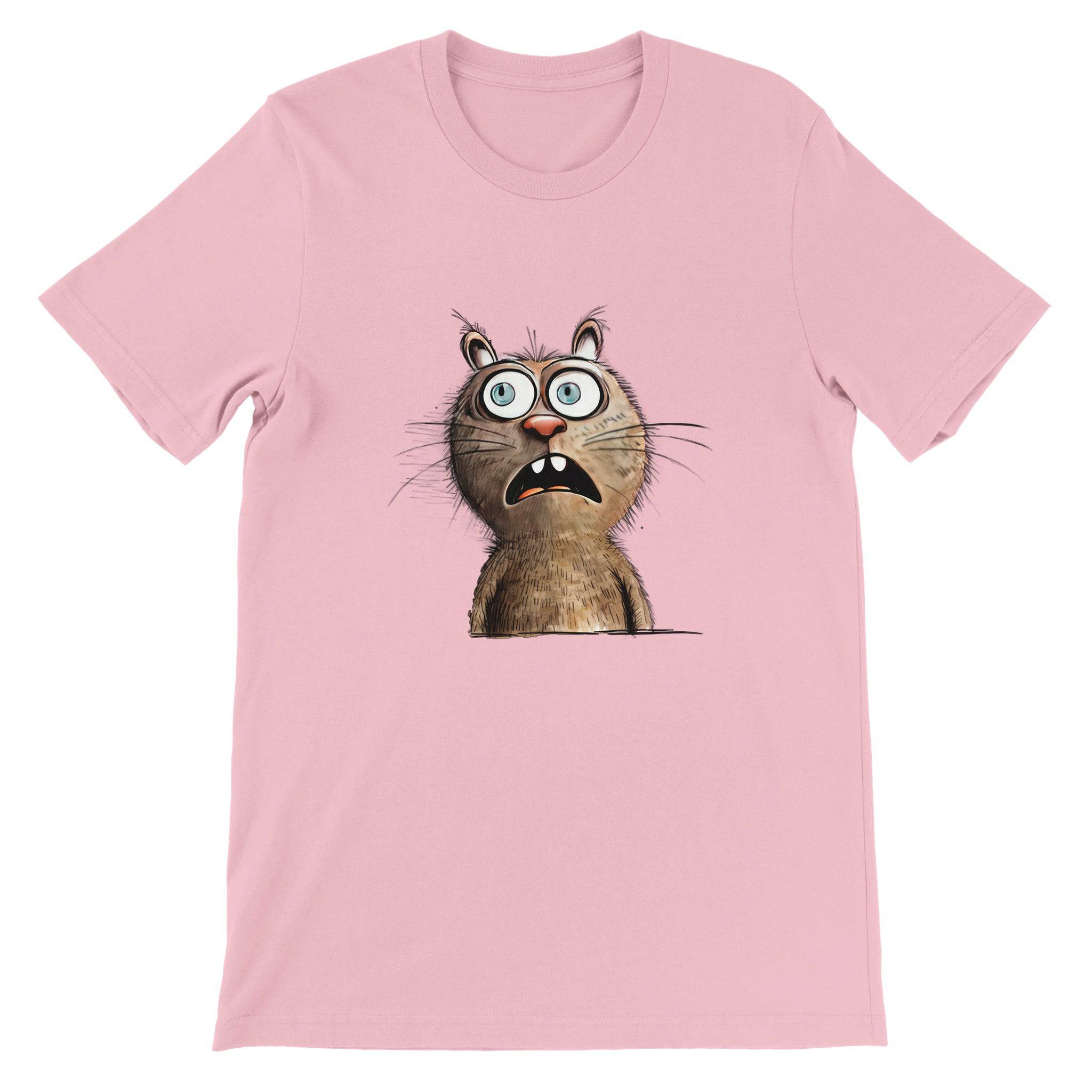 Budget Unisex Crewneck T-shirt/Funny-Cat-Face - Enet Images