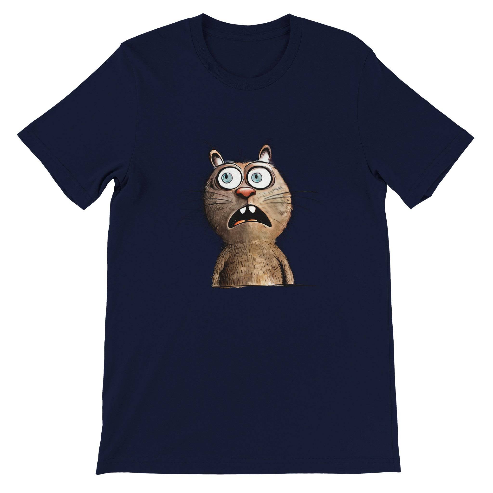 Budget Unisex Crewneck T-shirt/Funny-Cat-Face - Enet Images