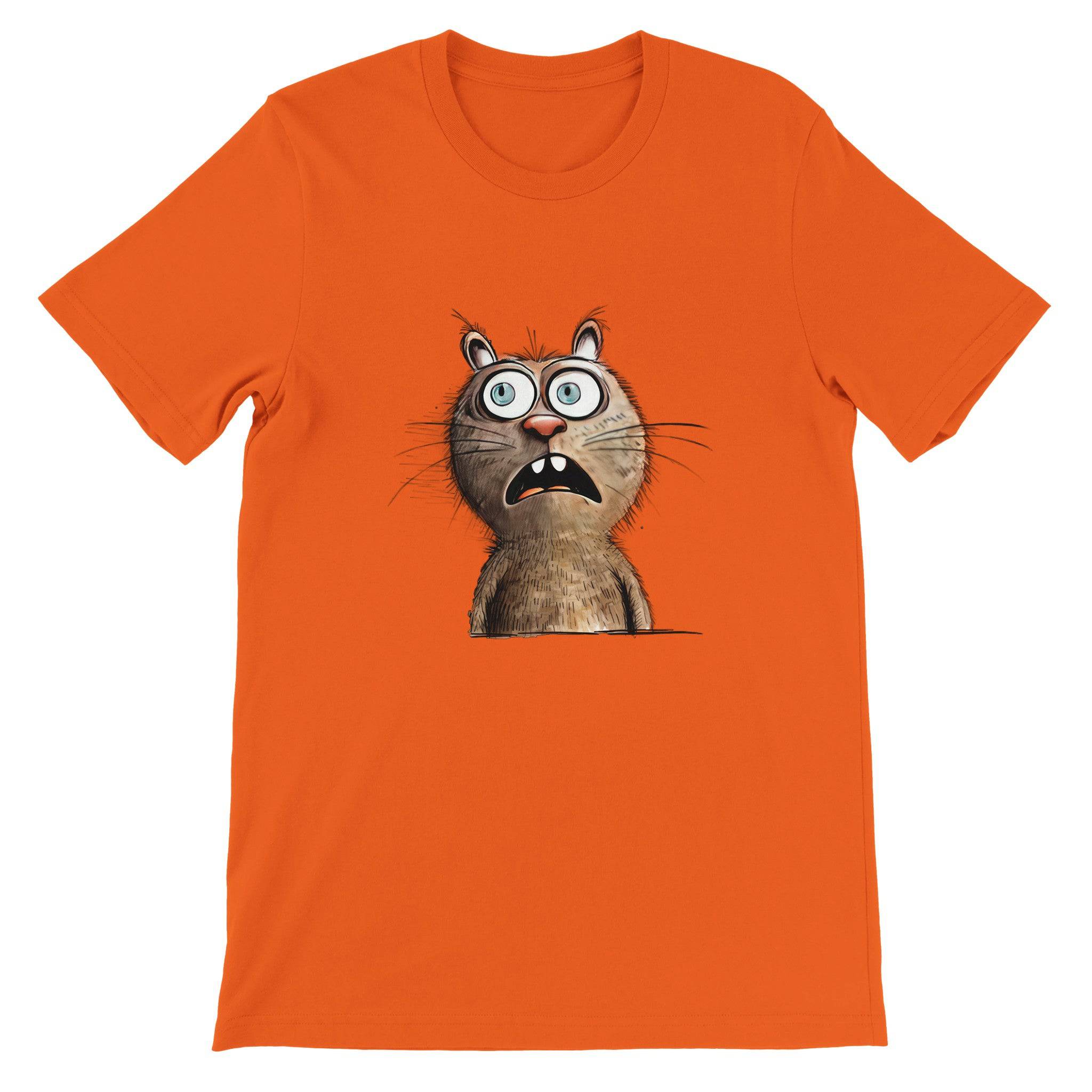 Budget Unisex Crewneck T-shirt/Funny-Cat-Face - Enet Images