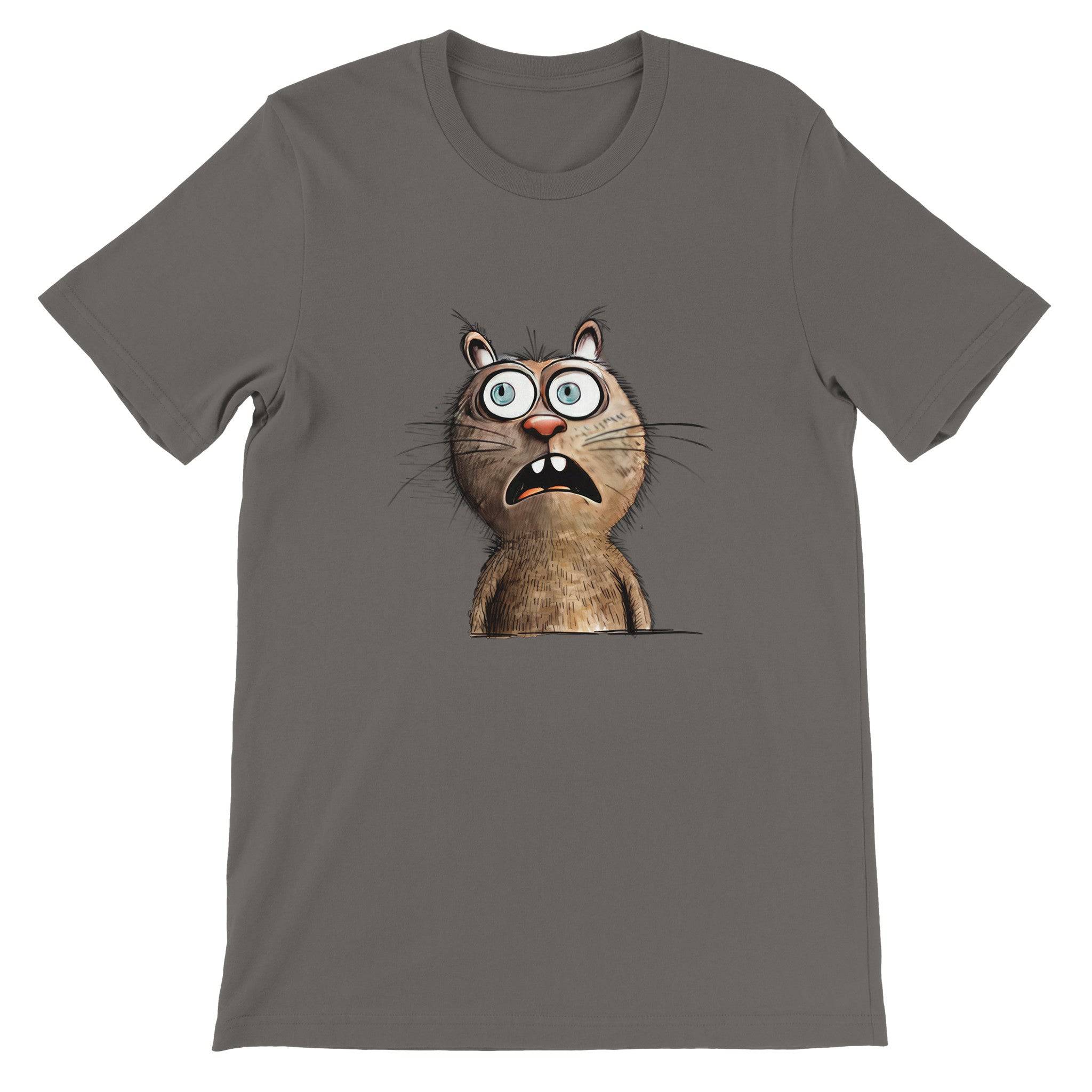 Budget Unisex Crewneck T-shirt/Funny-Cat-Face - Enet Images