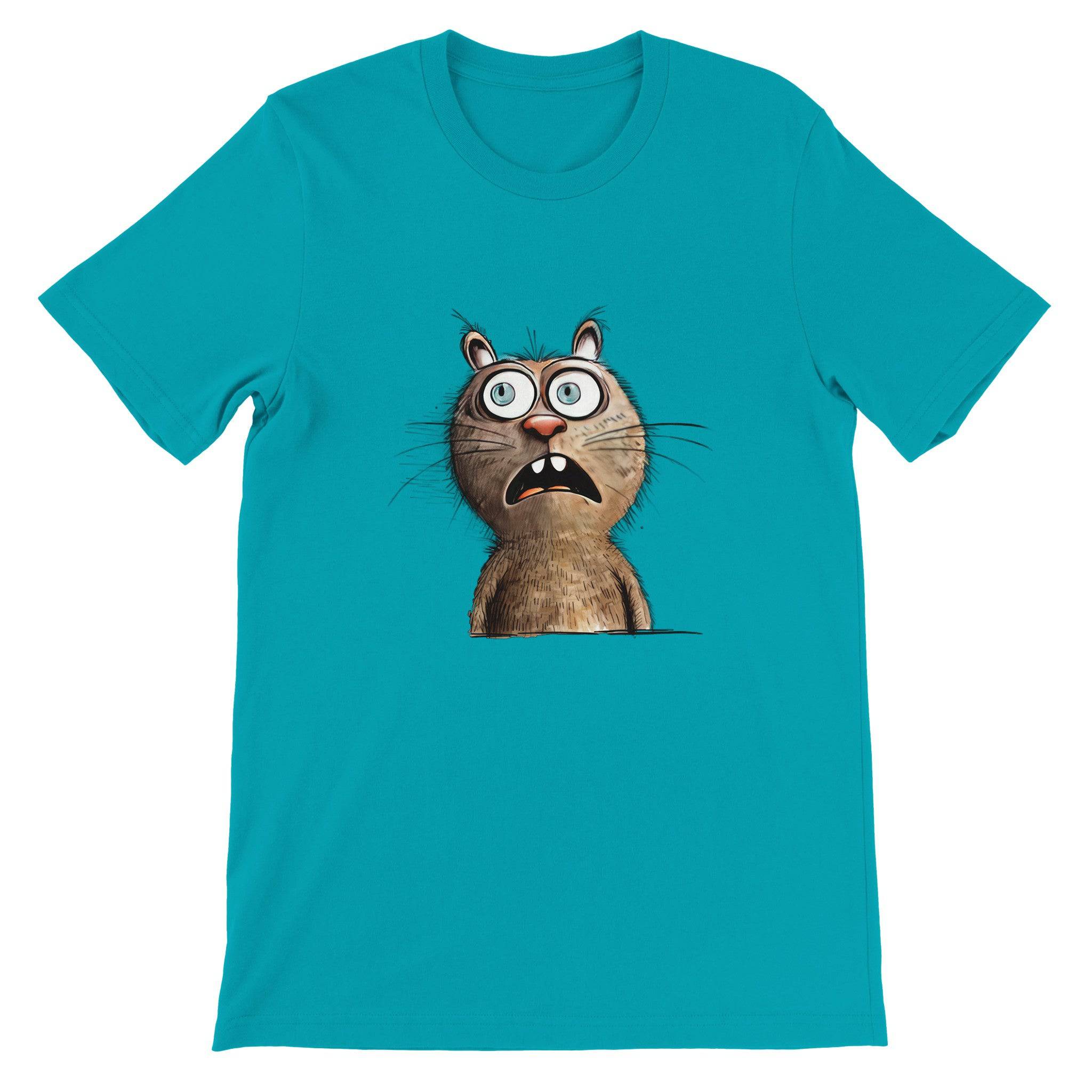 Budget Unisex Crewneck T-shirt/Funny-Cat-Face - Enet Images