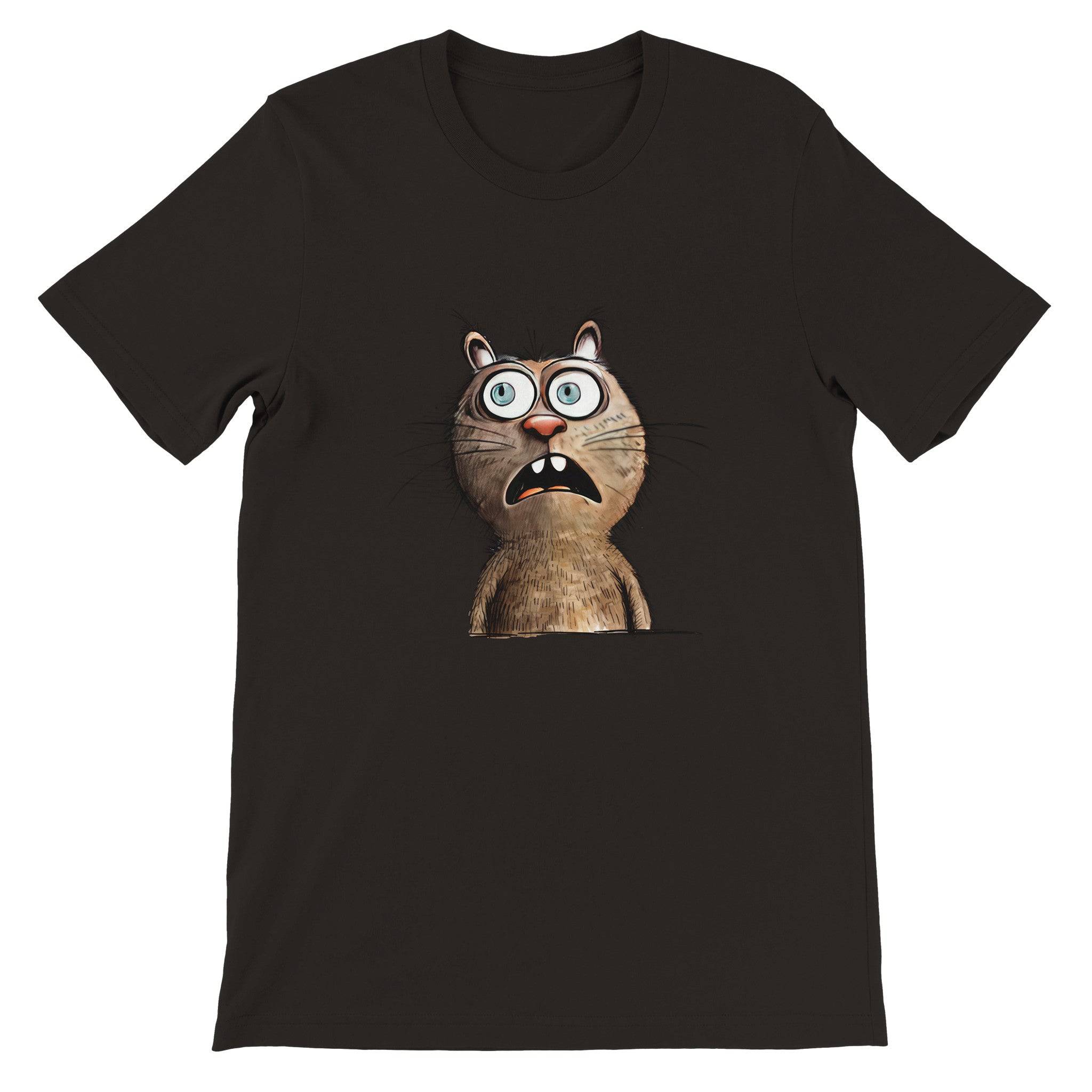 Budget Unisex Crewneck T-shirt/Funny-Cat-Face - Enet Images