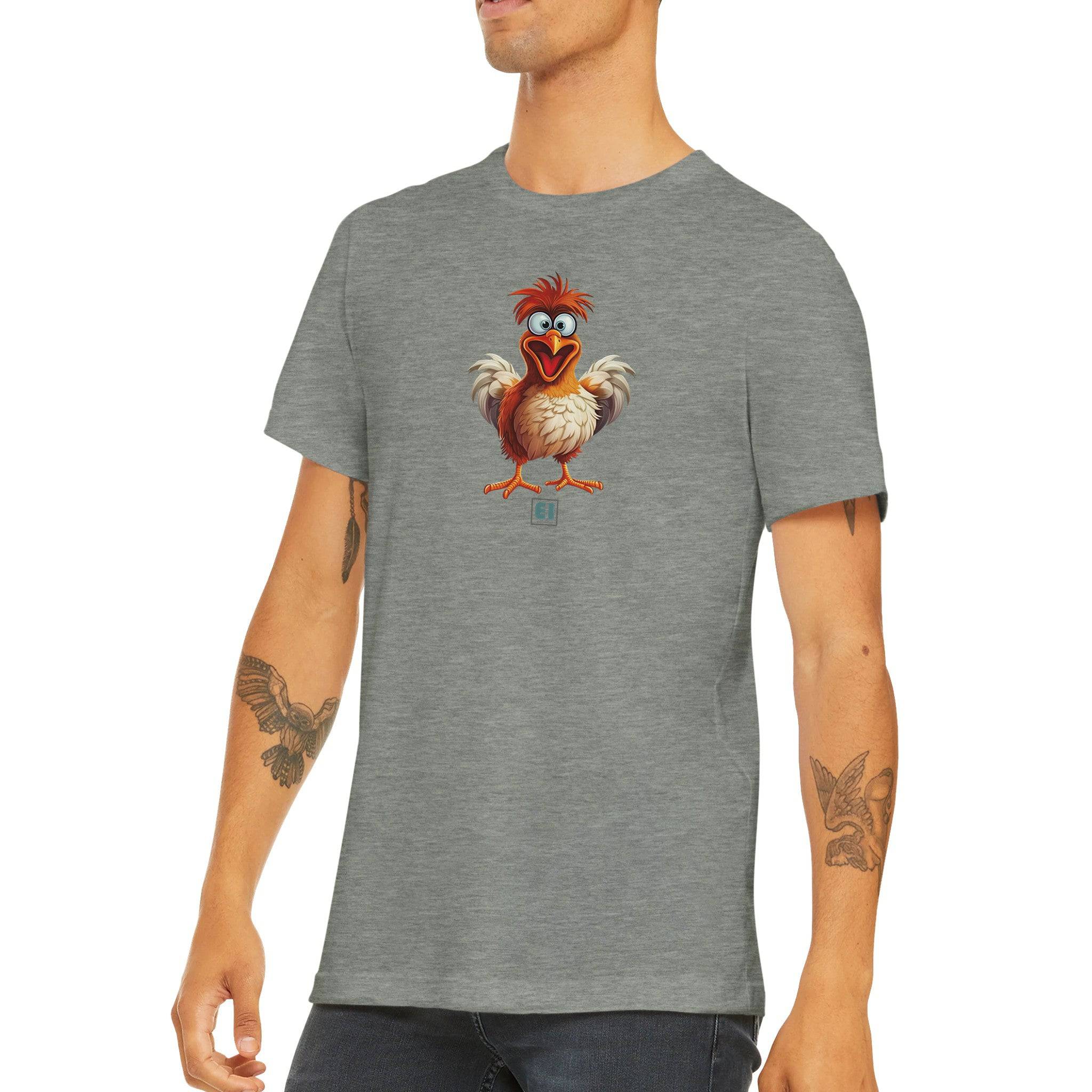 Budget Unisex Crewneck T-shirt/Funny-Chicken - Enet Images