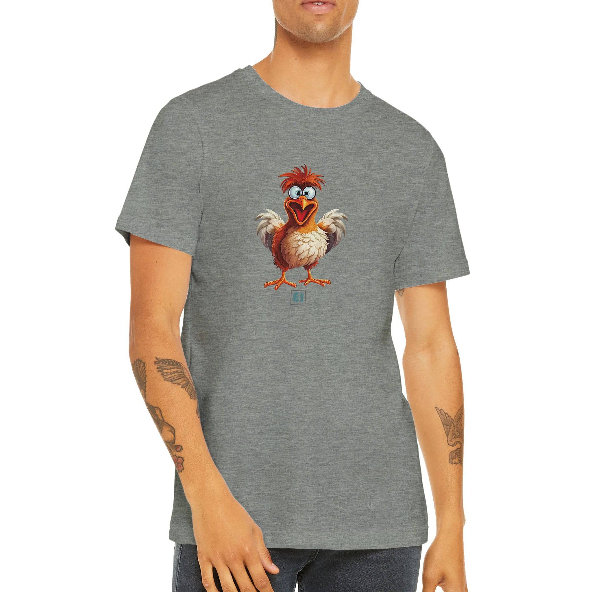 Budget Unisex Crewneck T-shirt/Funny-Chicken - Enet Images