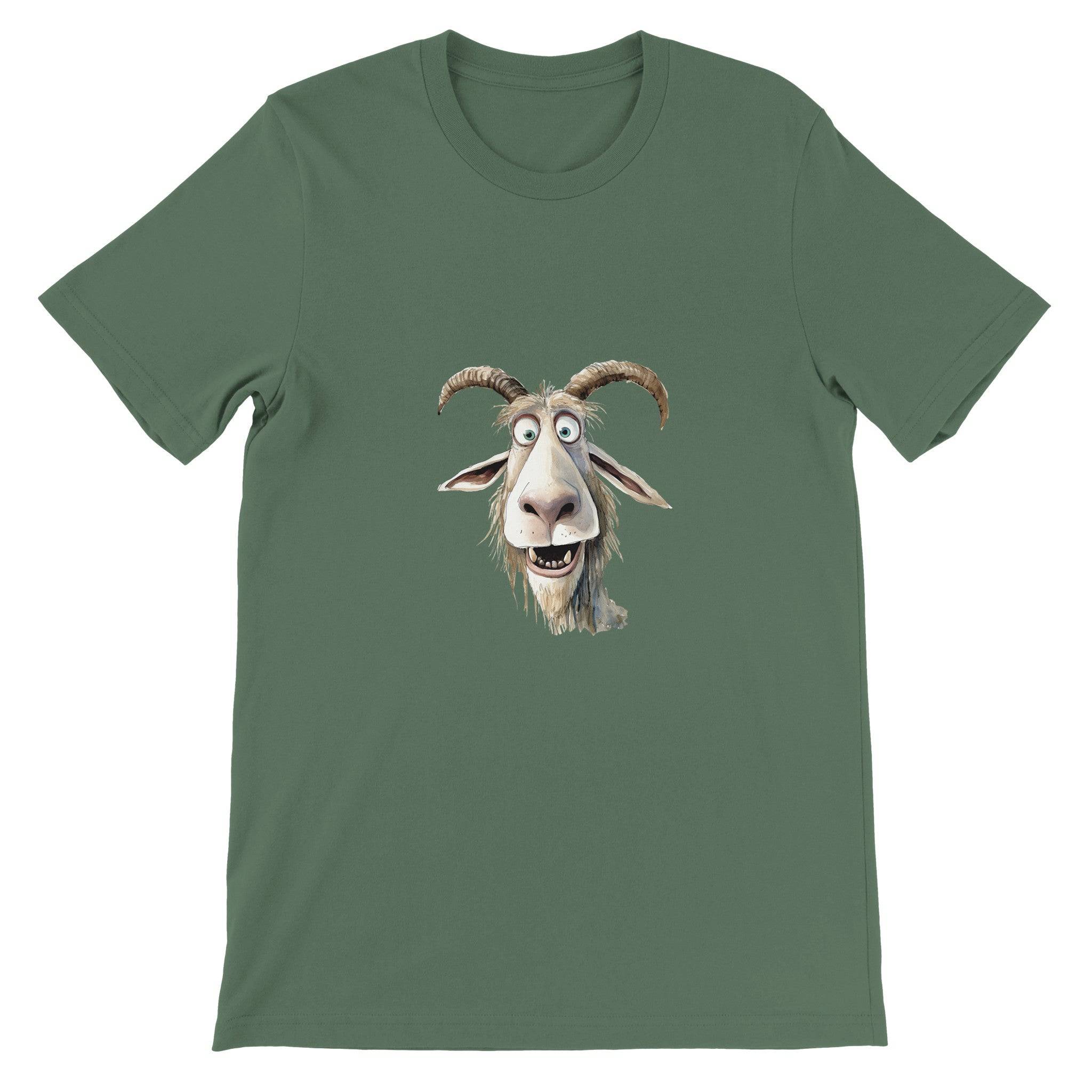 Budget Unisex Crewneck T-shirt/Funny-Goat - Enet Images