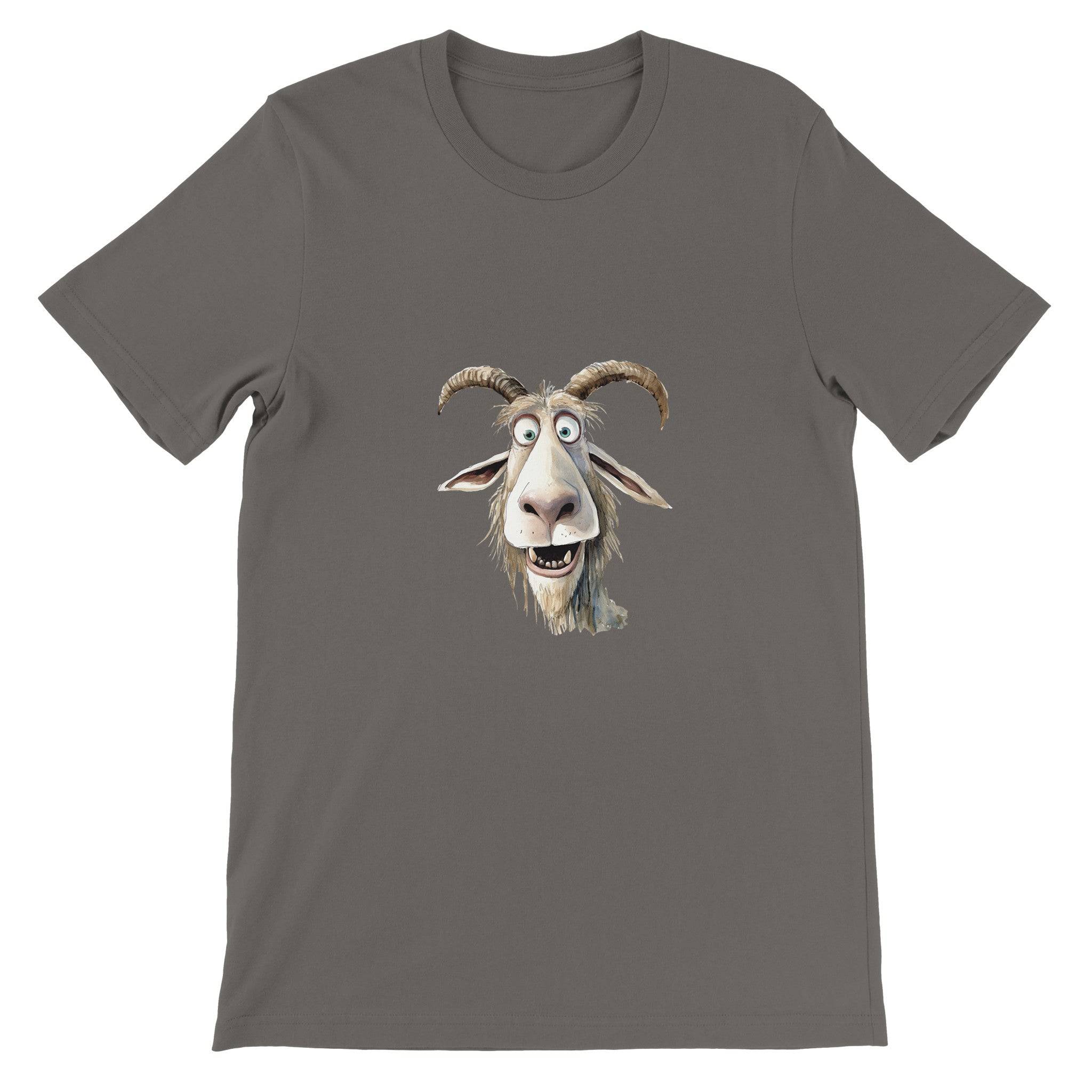 Budget Unisex Crewneck T-shirt/Funny-Goat - Enet Images