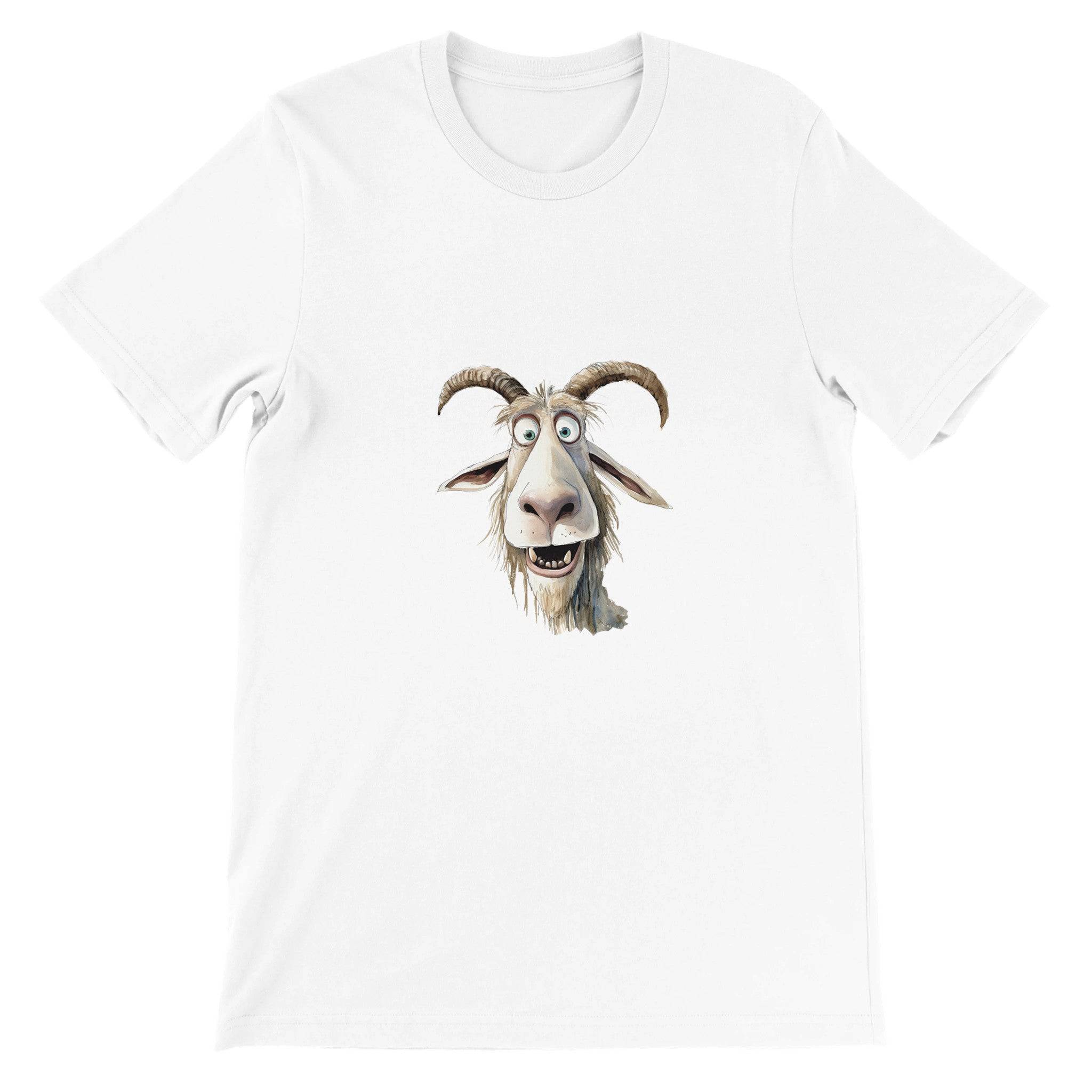 Budget Unisex Crewneck T-shirt/Funny-Goat - Enet Images