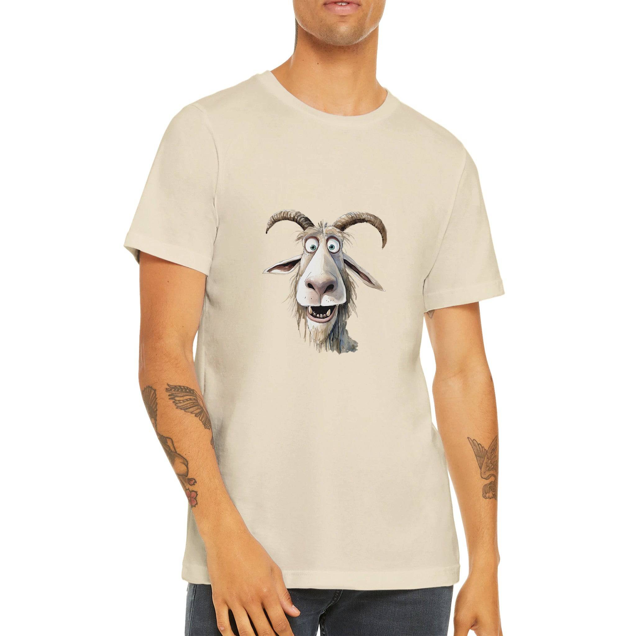 Budget Unisex Crewneck T-shirt/Funny-Goat - Enet Images