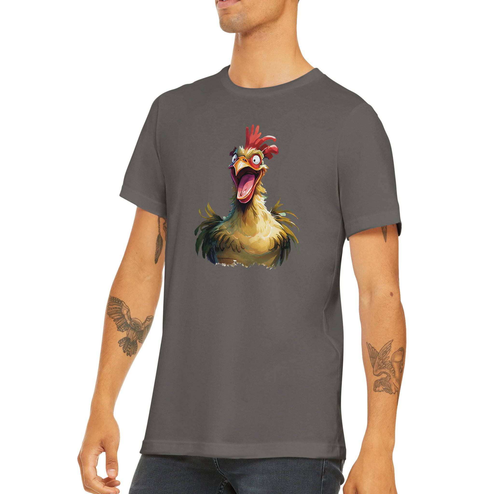 Budget Unisex Crewneck T-shirt/Funny-Rooster - Enet Images