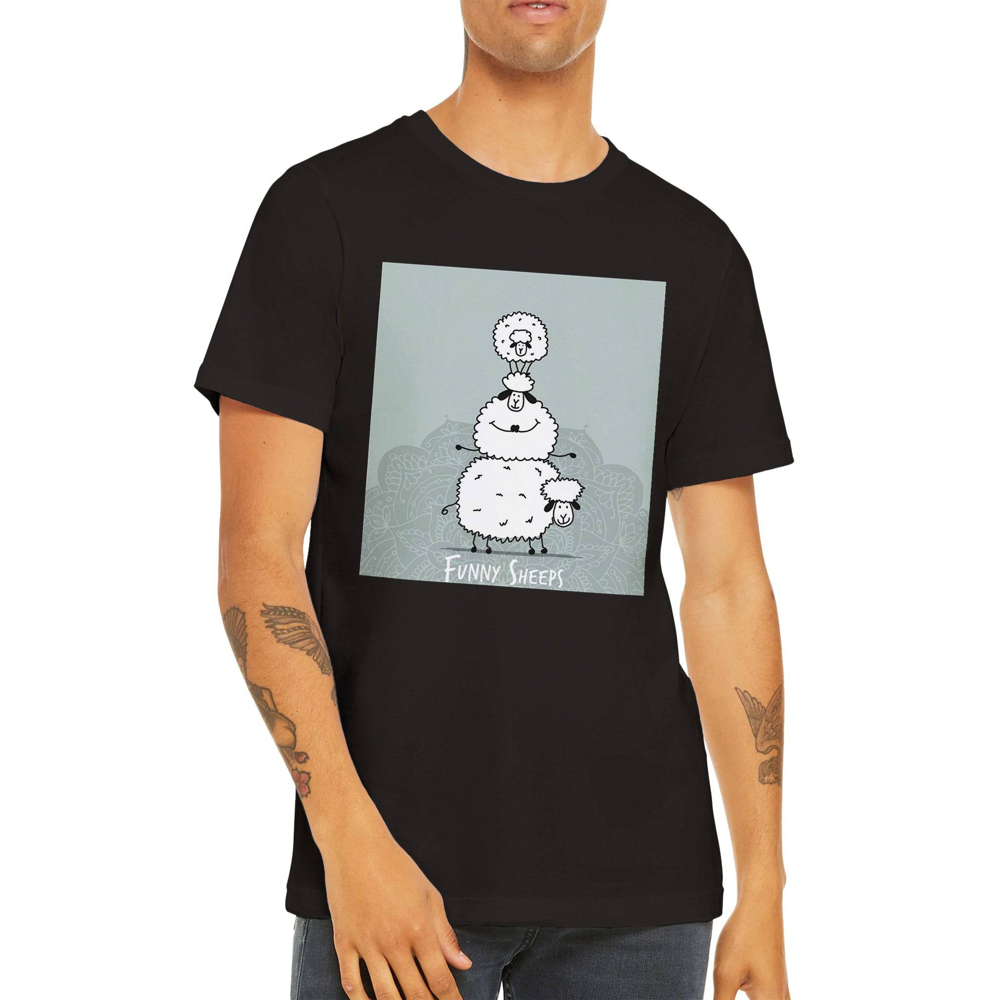 Budget Unisex Crewneck T-shirt/Funny-Sheep - Enet Images