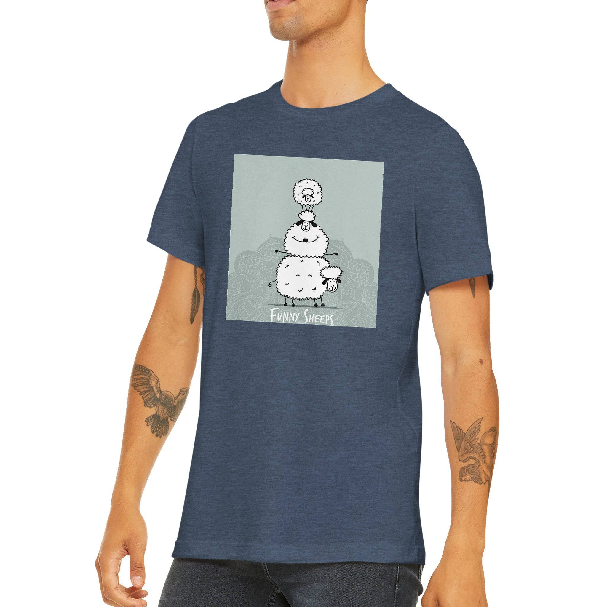 Budget Unisex Crewneck T-shirt/Funny-Sheep - Enet Images