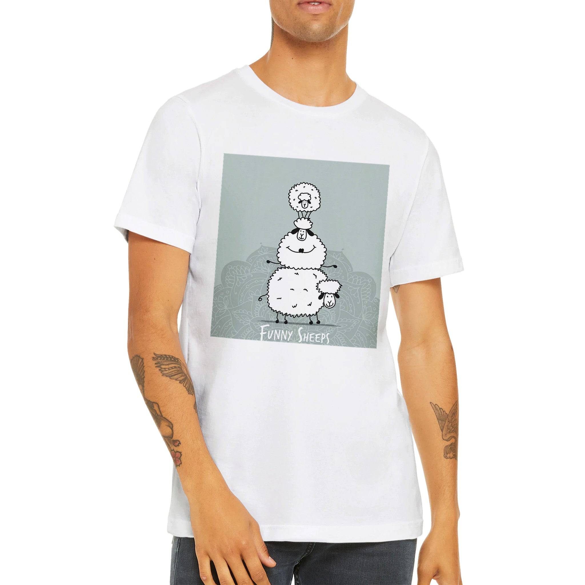 Budget Unisex Crewneck T-shirt/Funny-Sheep - Enet Images