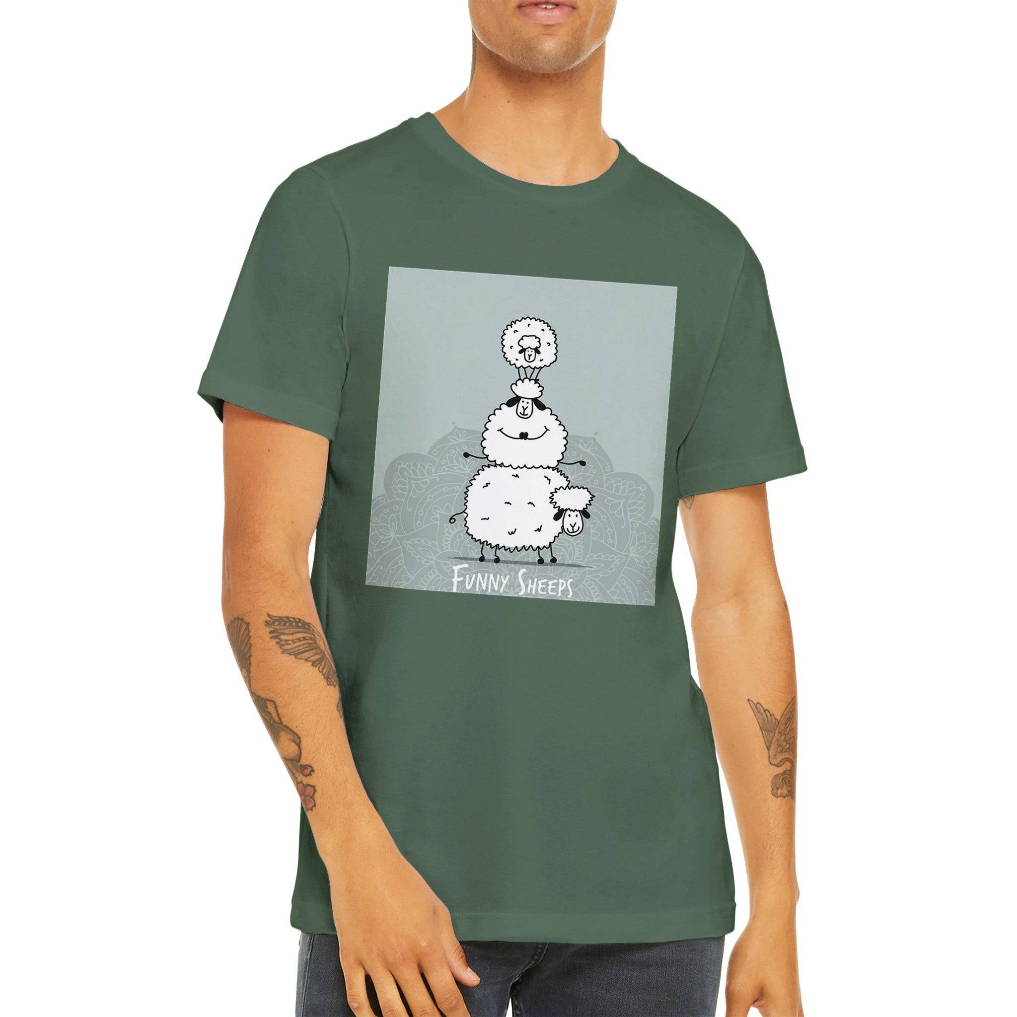 Budget Unisex Crewneck T-shirt/Funny-Sheep - Enet Images