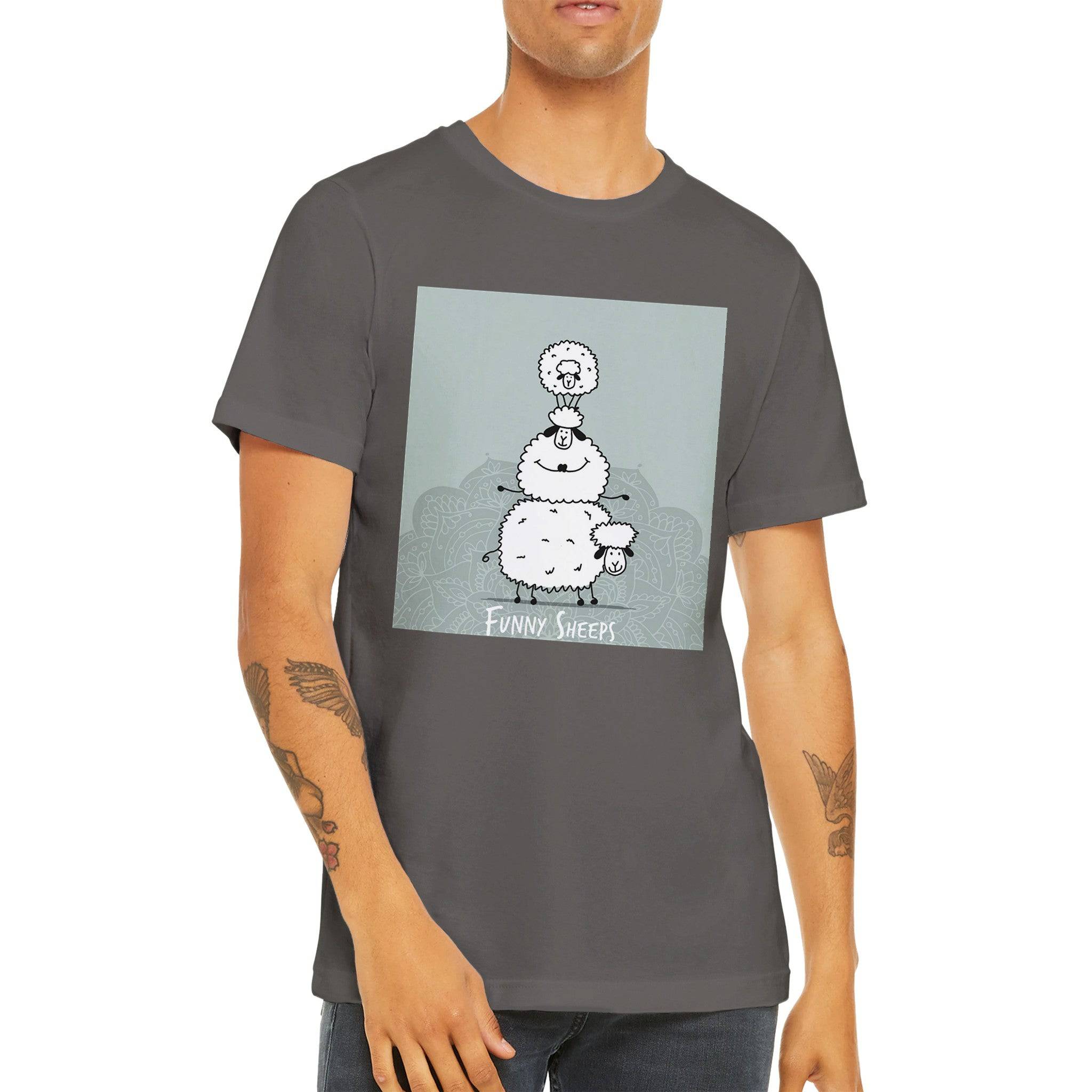 Budget Unisex Crewneck T-shirt/Funny-Sheep - Enet Images