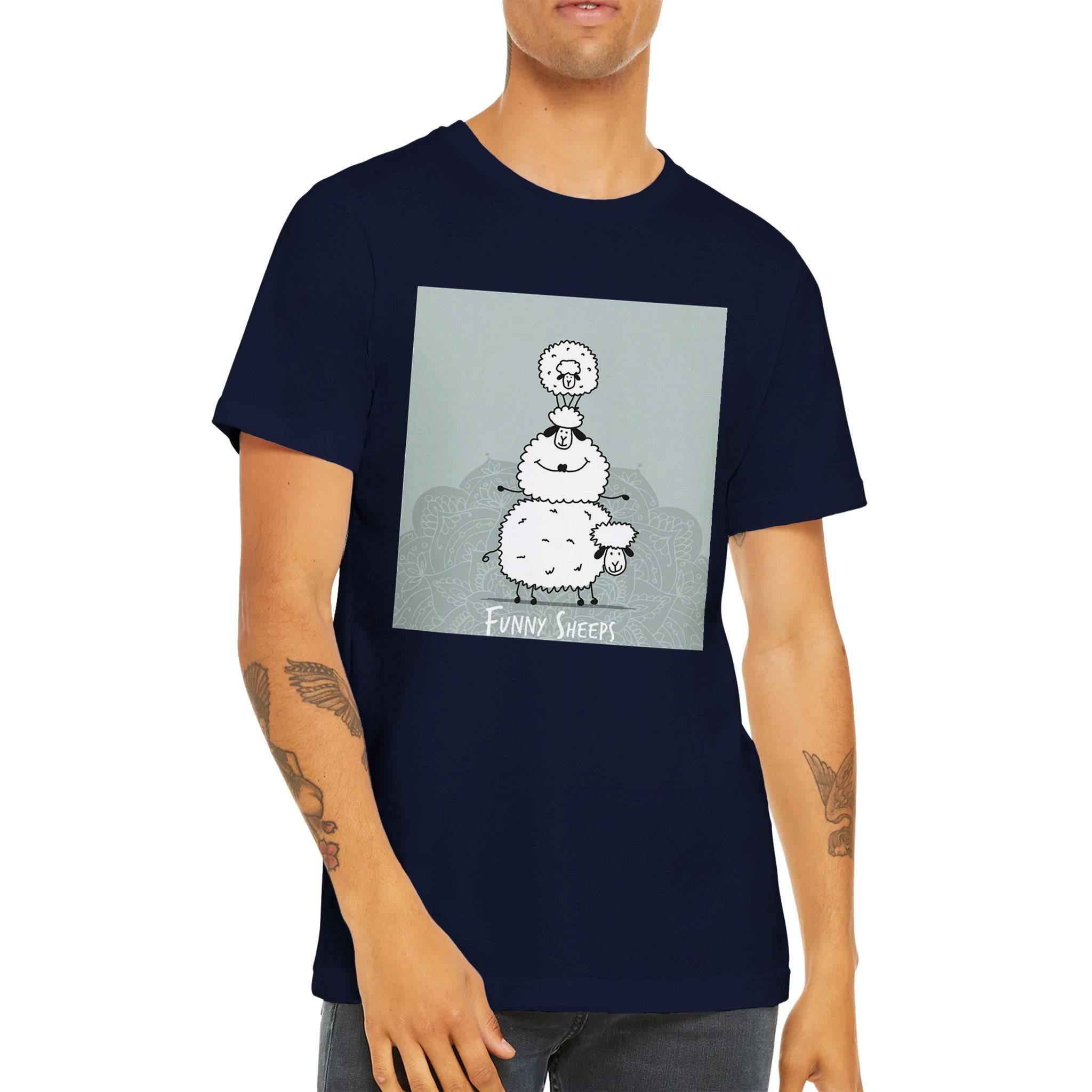 Budget Unisex Crewneck T-shirt/Funny-Sheep - Enet Images