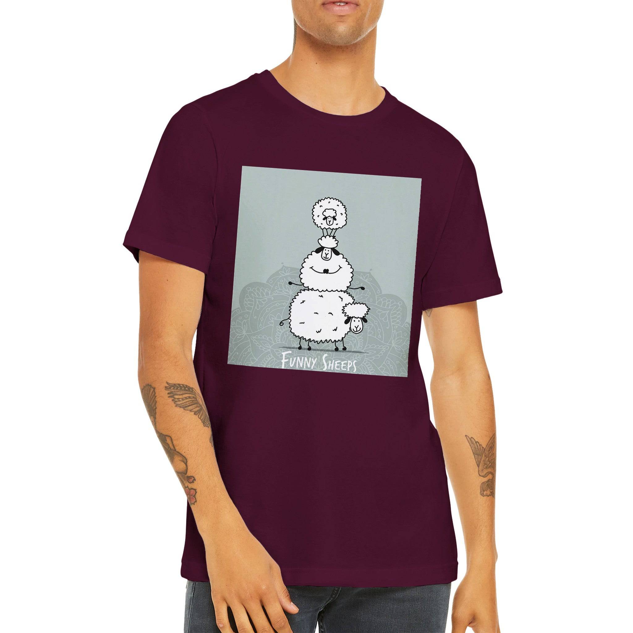 Budget Unisex Crewneck T-shirt/Funny-Sheep - Enet Images