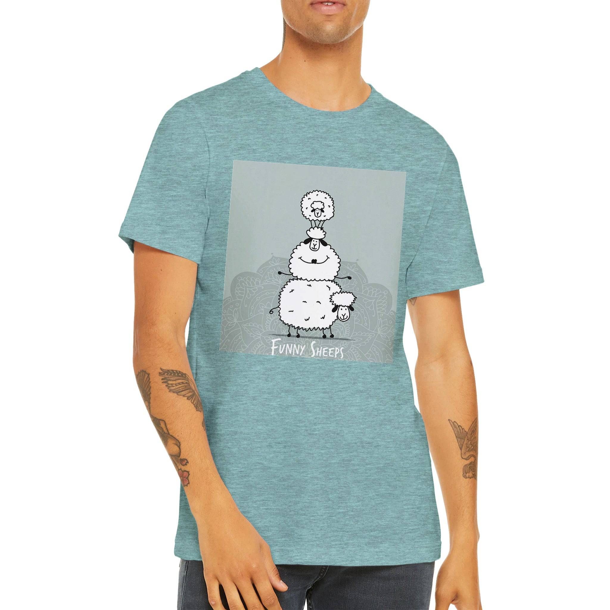 Budget Unisex Crewneck T-shirt/Funny-Sheep - Enet Images