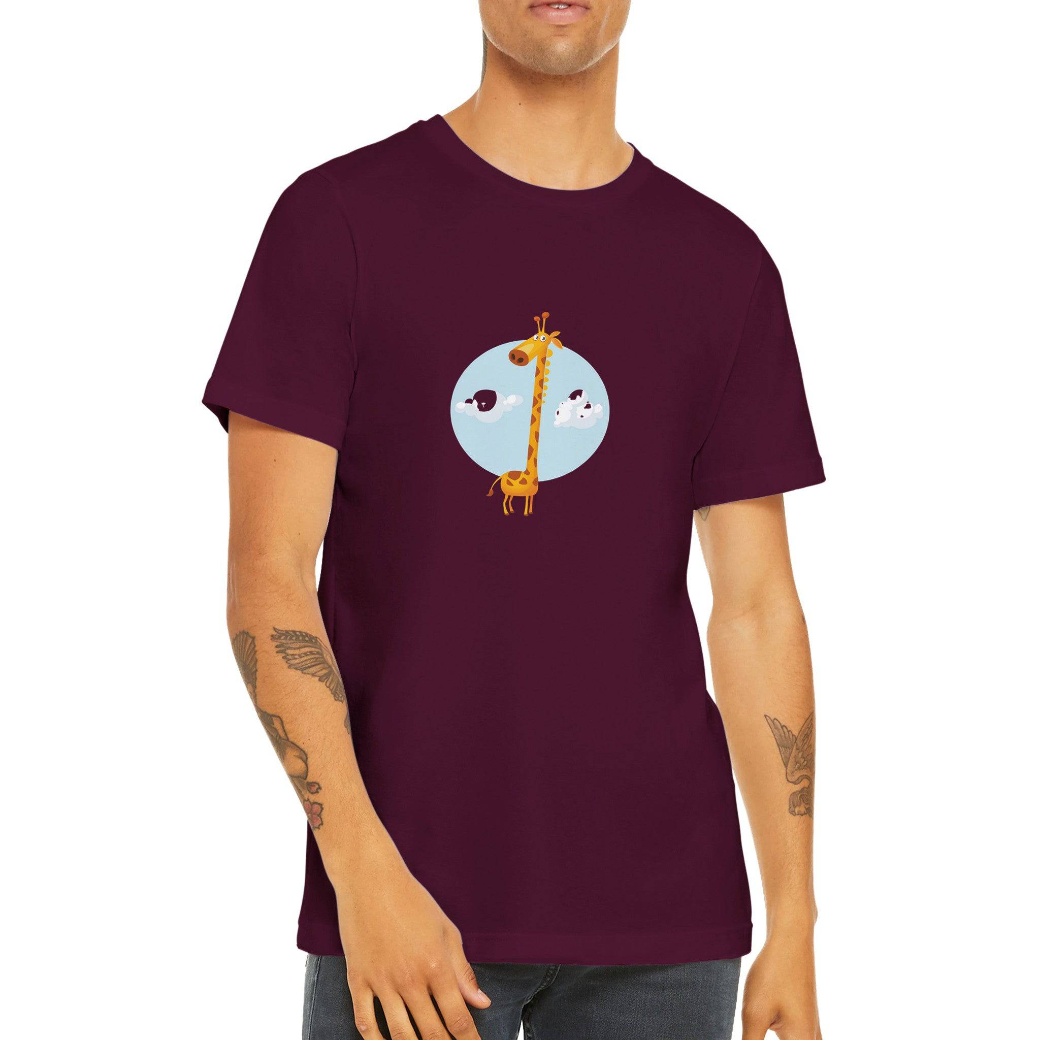 Budget Unisex Crewneck T-shirt/Giraffe-Above-The-Clouds - Enet Images