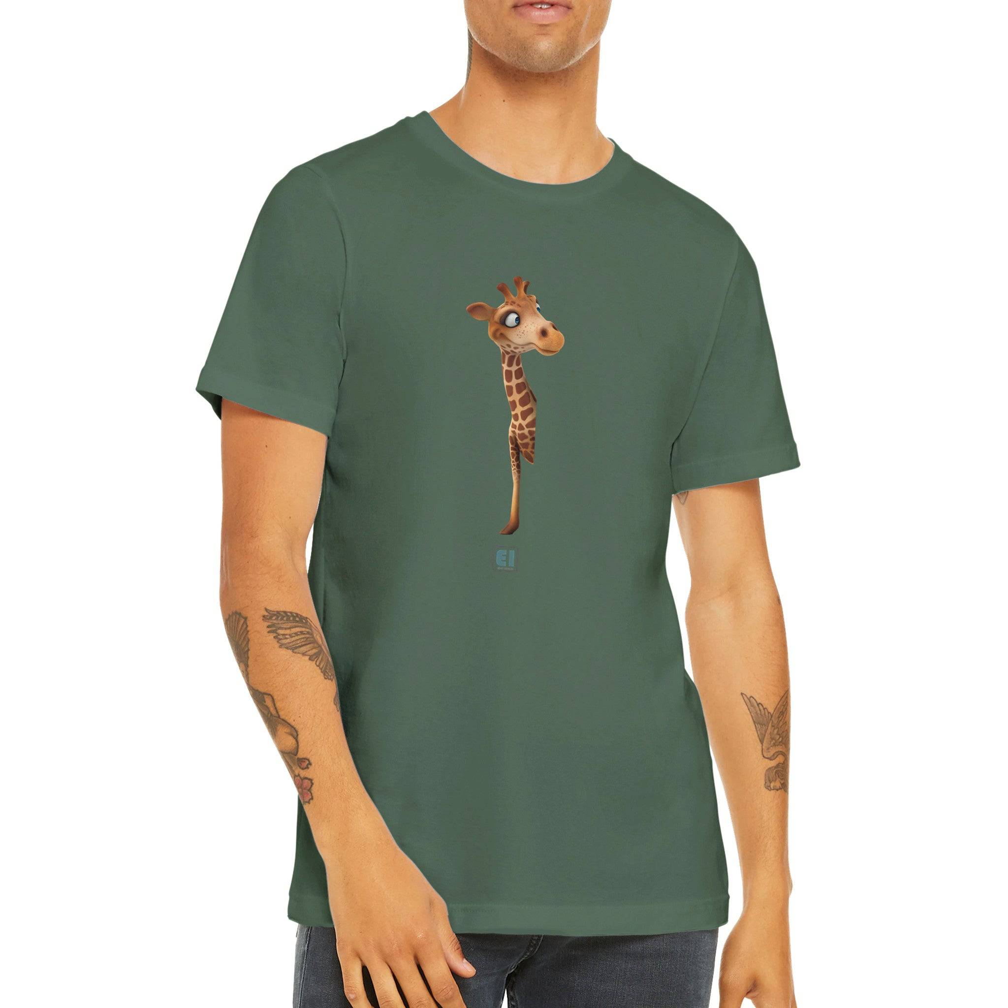 Budget Unisex Crewneck T-shirt/Giraffe-Hiding - Enet Images