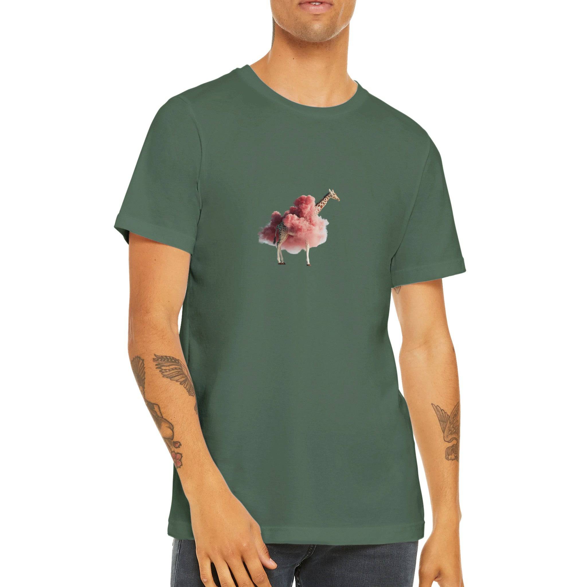 Budget Unisex Crewneck T-shirt/Giraffe-In-The-Clouds - Enet Images