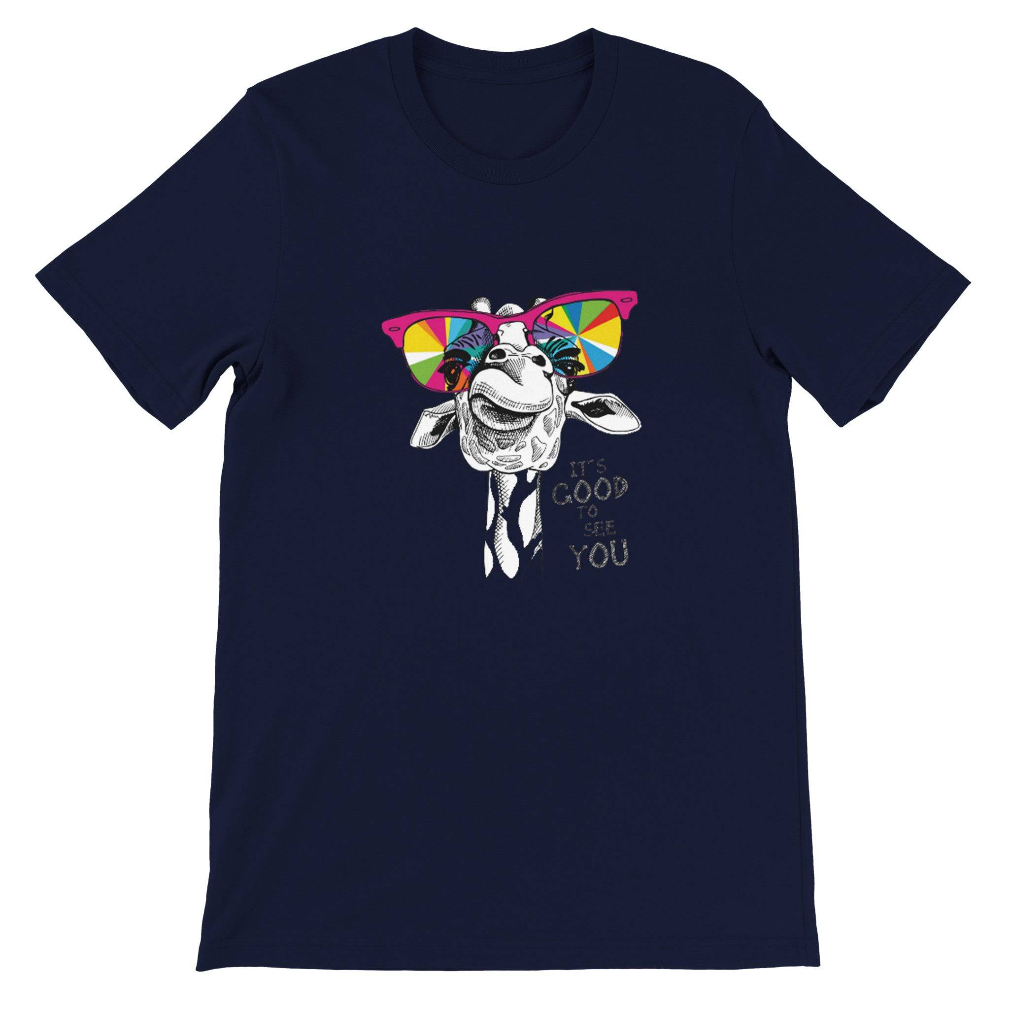 Budget Unisex Crewneck T-shirt/Giraffe-Sunglasses - Enet Images