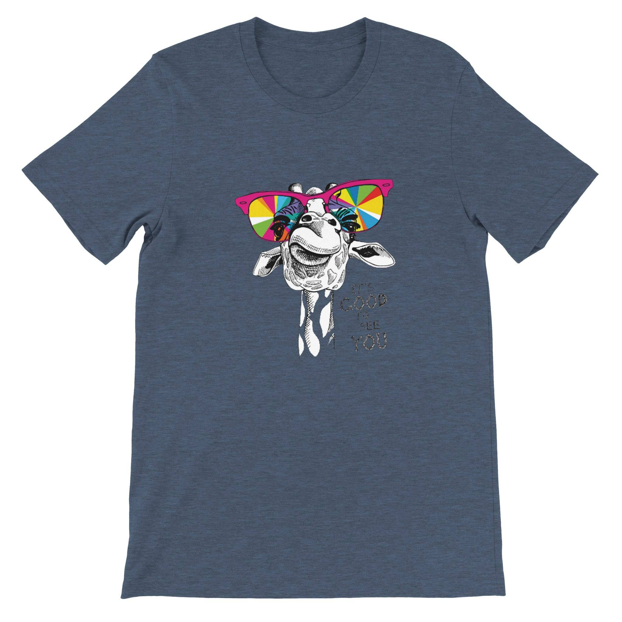 Budget Unisex Crewneck T-shirt/Giraffe-Sunglasses - Enet Images