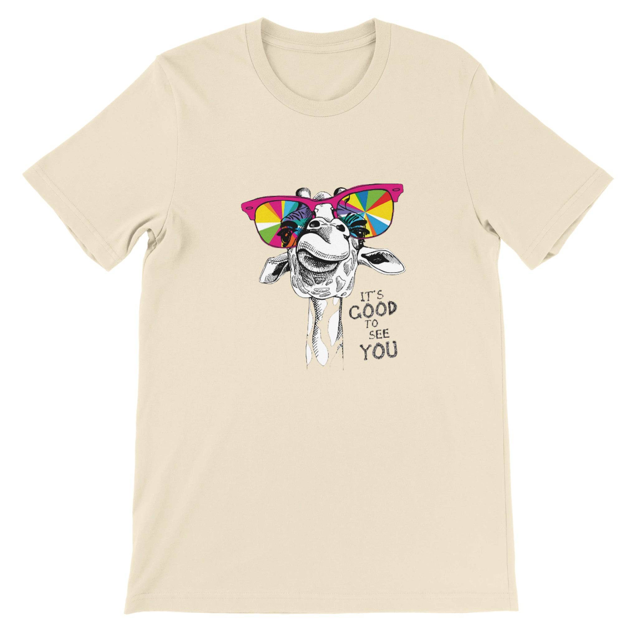 Budget Unisex Crewneck T-shirt/Giraffe-Sunglasses - Enet Images