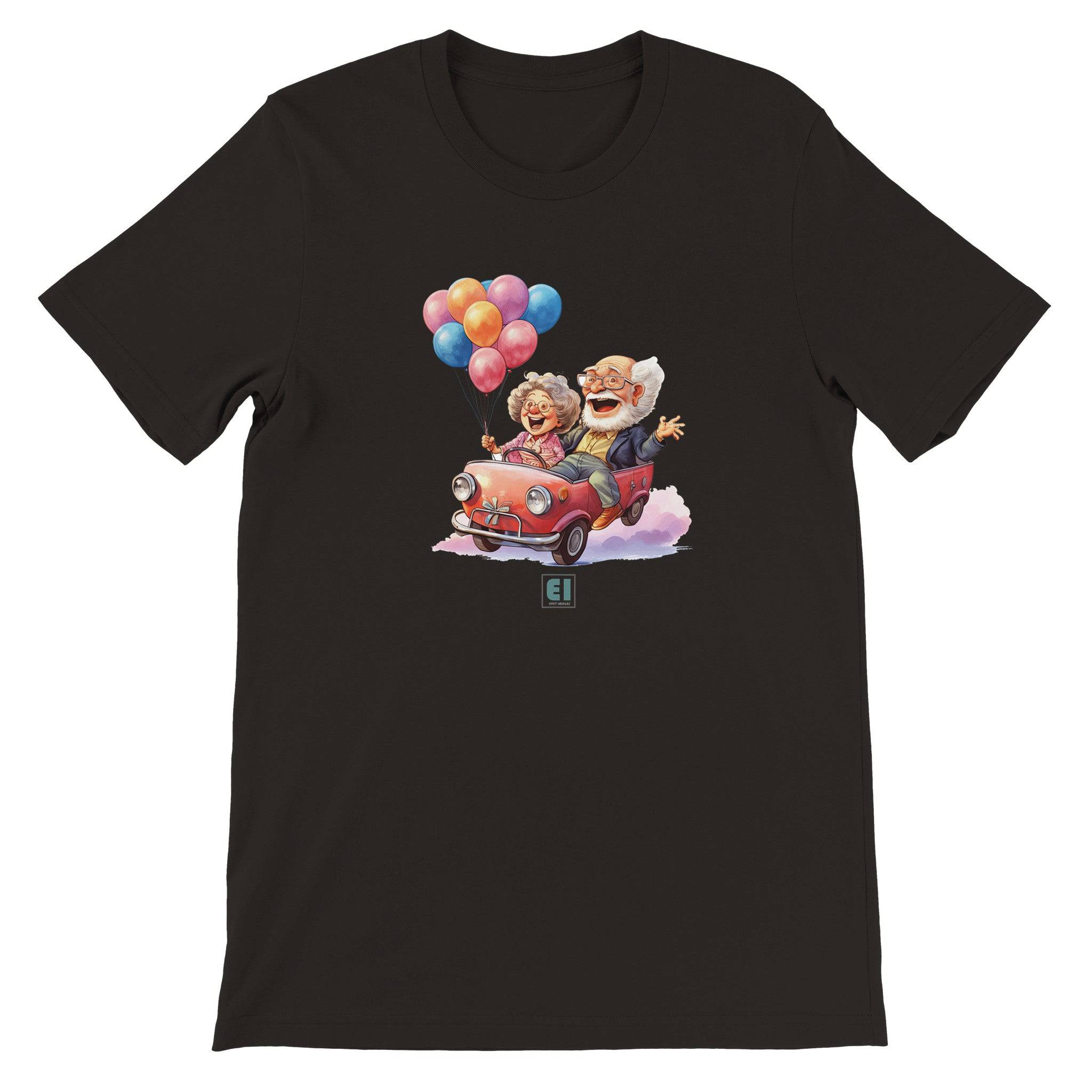 Budget Unisex Crewneck T-shirt/Grandparents-Car-Balloons - Enet Images