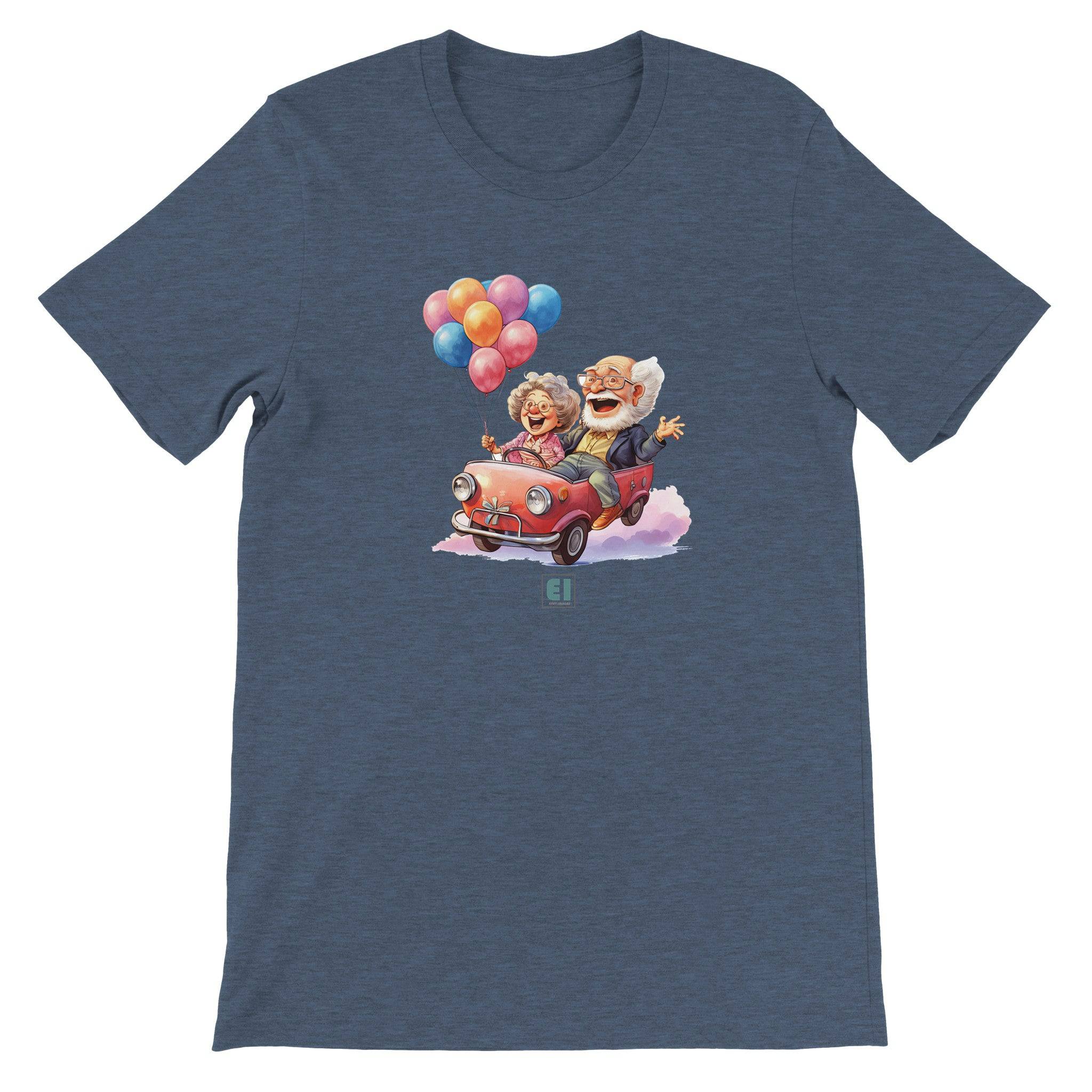 Budget Unisex Crewneck T-shirt/Grandparents-Car-Balloons - Enet Images