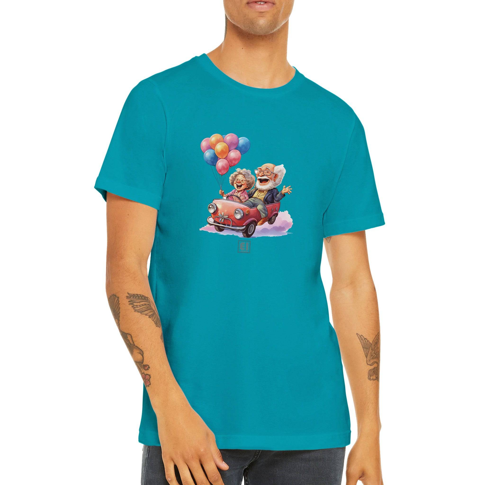 Budget Unisex Crewneck T-shirt/Grandparents-Car-Balloons - Enet Images