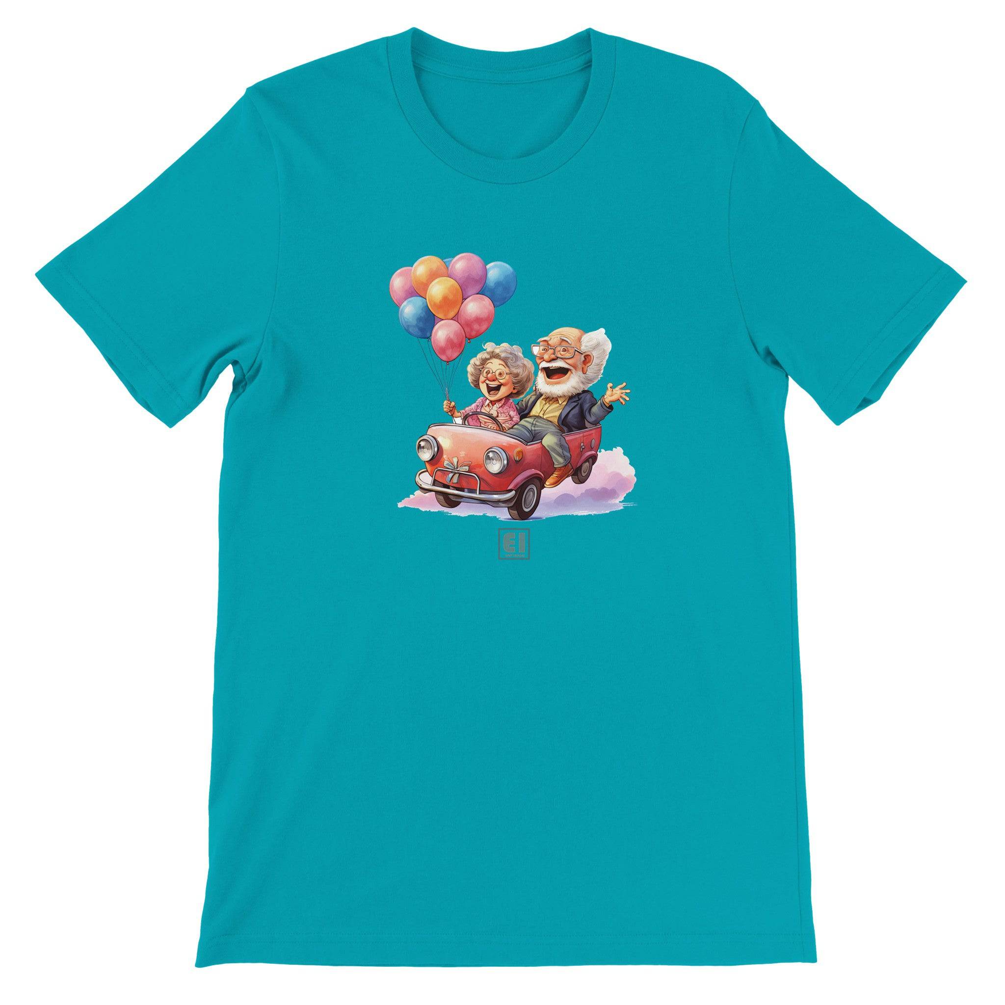 Budget Unisex Crewneck T-shirt/Grandparents-Car-Balloons - Enet Images