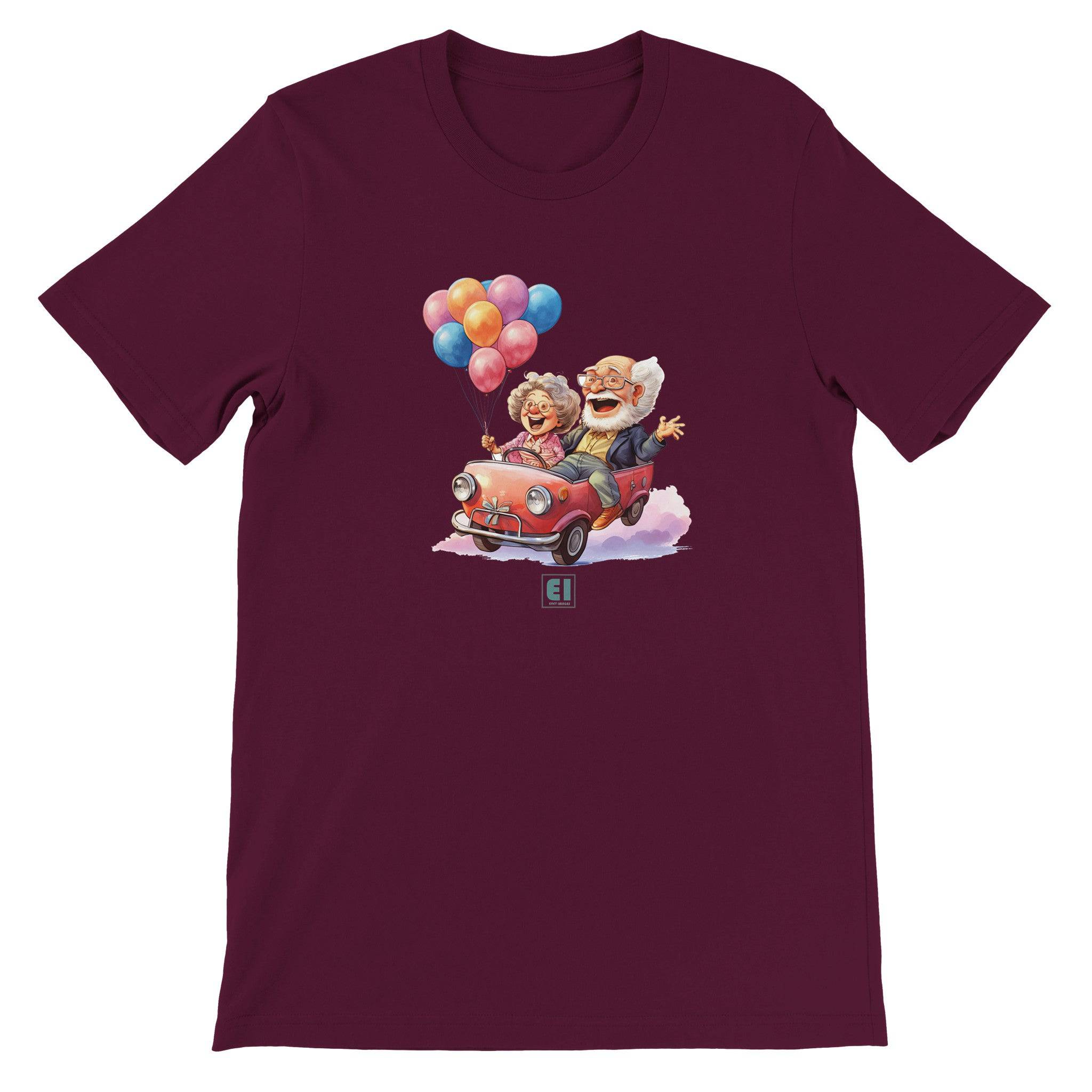 Budget Unisex Crewneck T-shirt/Grandparents-Car-Balloons - Enet Images
