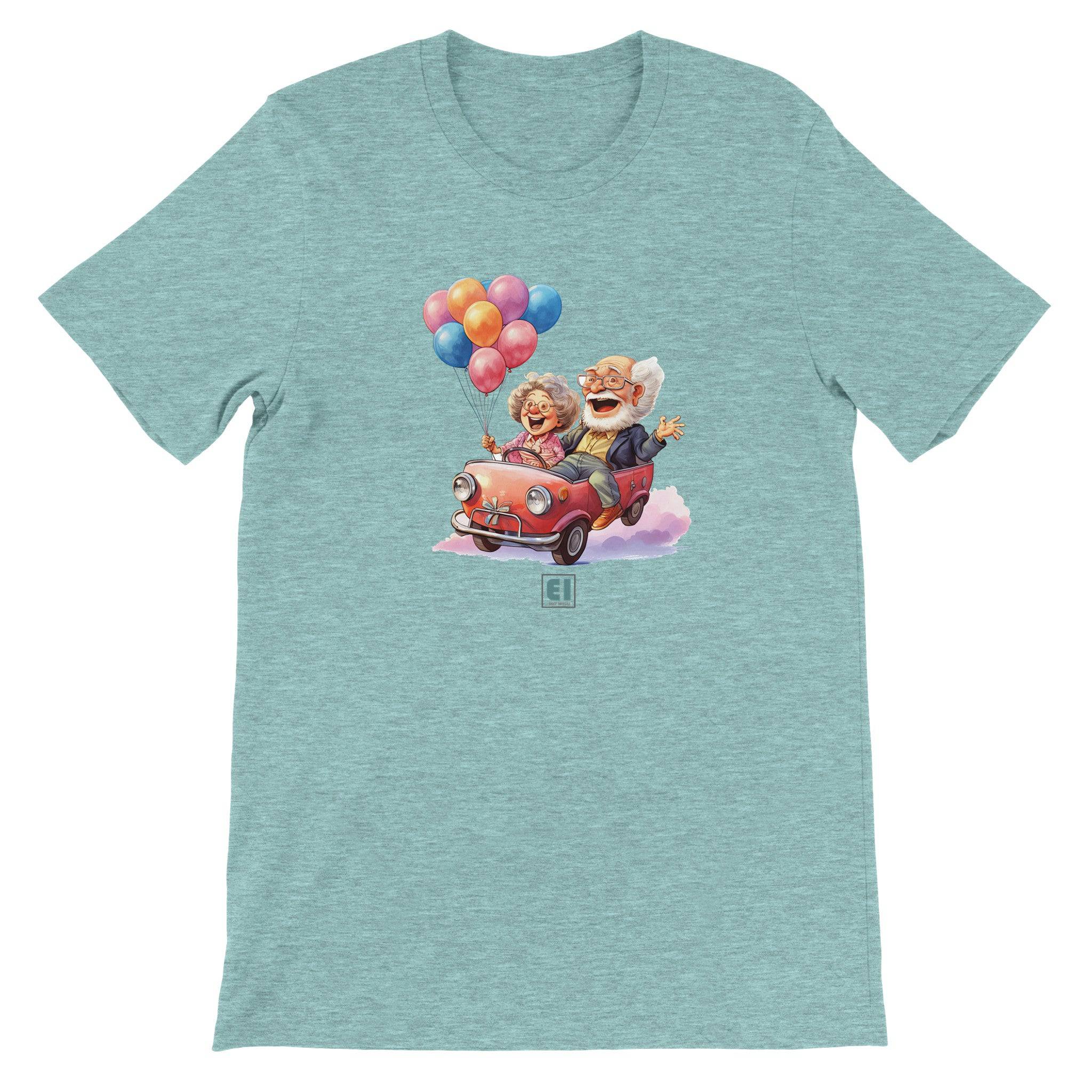Budget Unisex Crewneck T-shirt/Grandparents-Car-Balloons - Enet Images