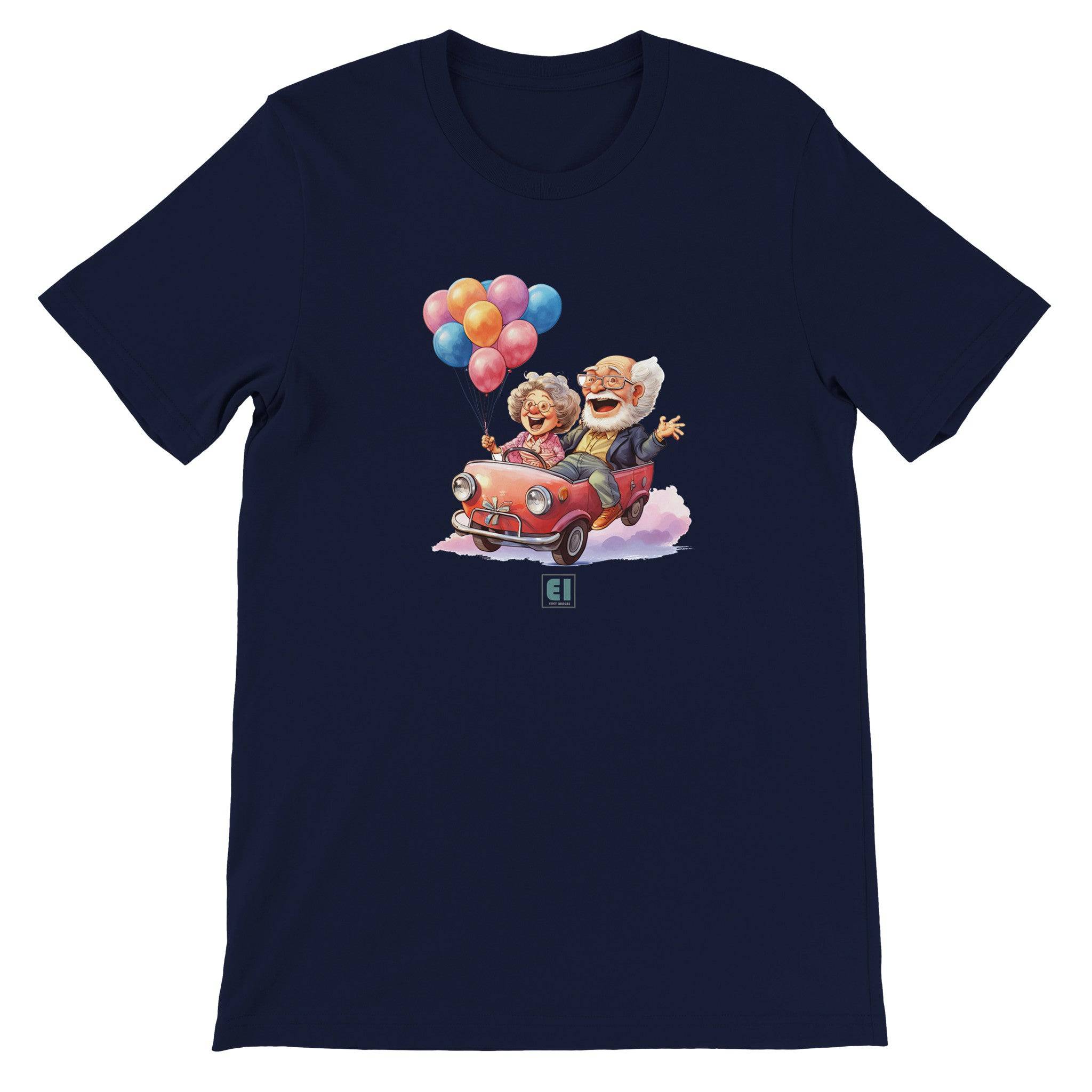 Budget Unisex Crewneck T-shirt/Grandparents-Car-Balloons - Enet Images