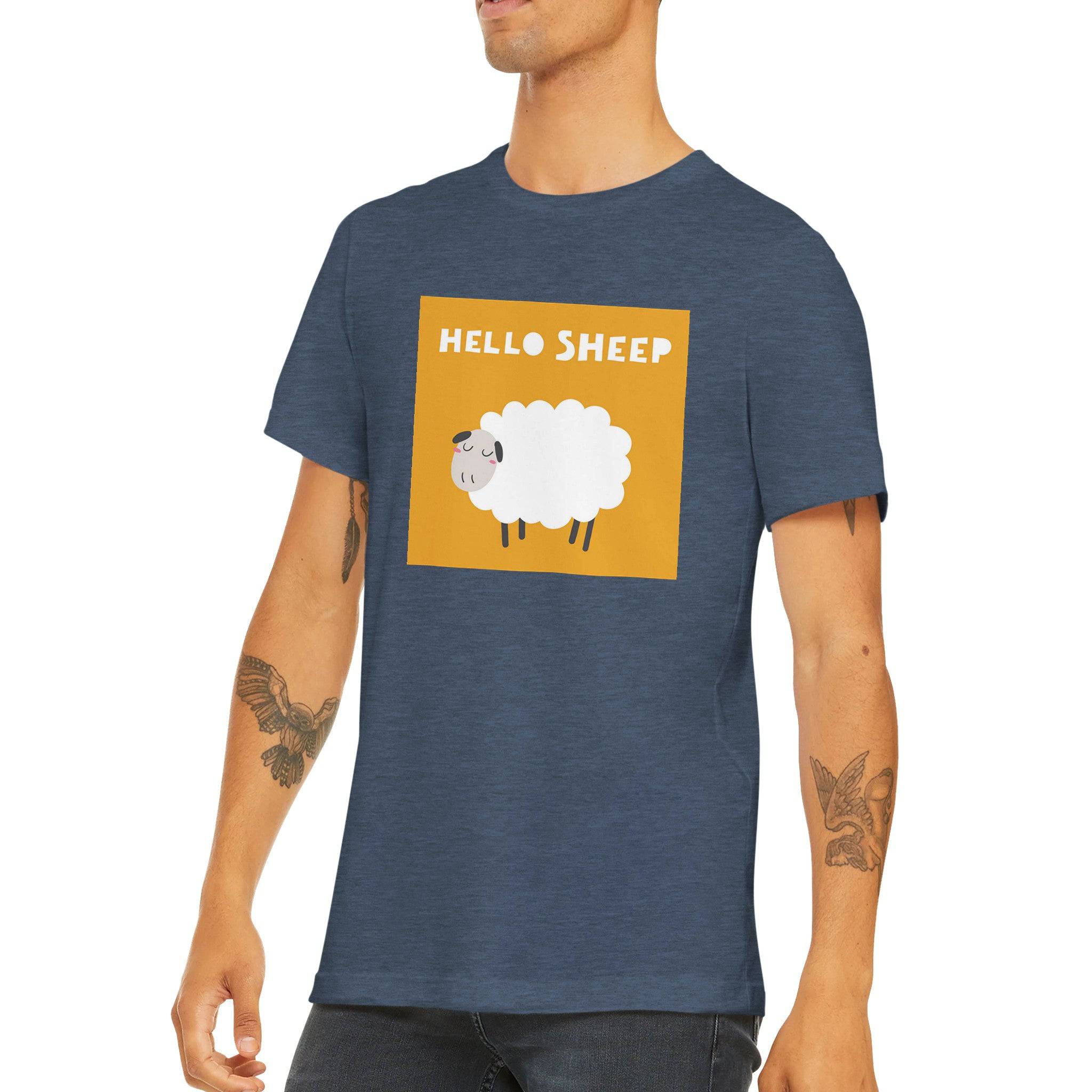 Budget Unisex Crewneck T-shirt/Hello-Sheep - Enet Images