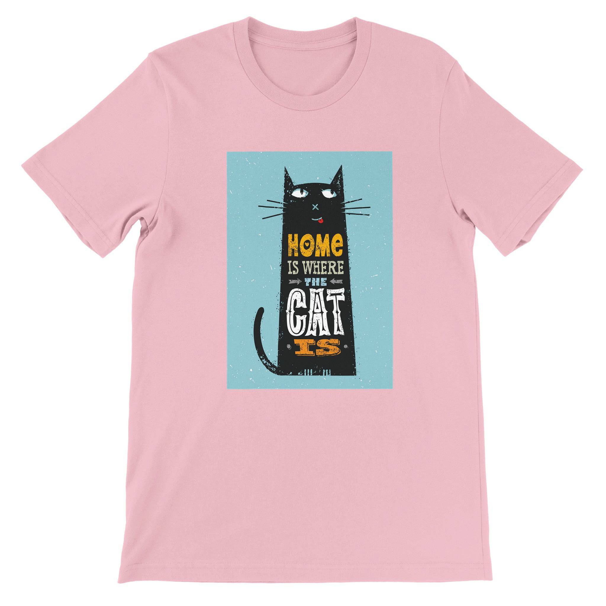 Budget Unisex Crewneck T-shirt/Home-Is-Where-The-Cat-Is - Enet Images