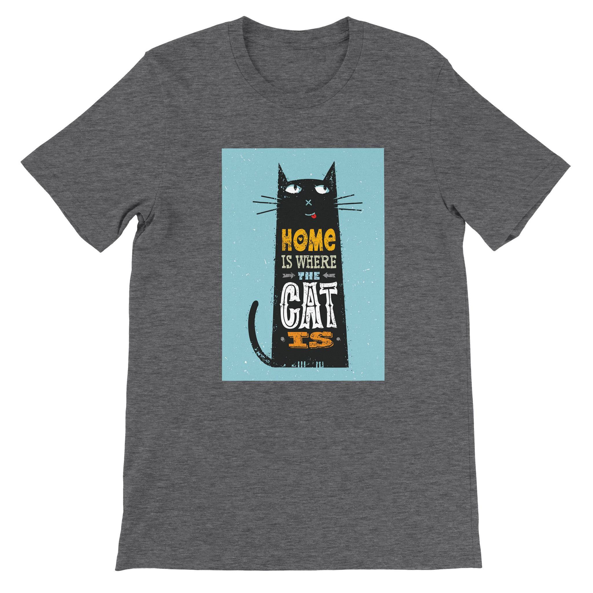Budget Unisex Crewneck T-shirt/Home-Is-Where-The-Cat-Is - Enet Images