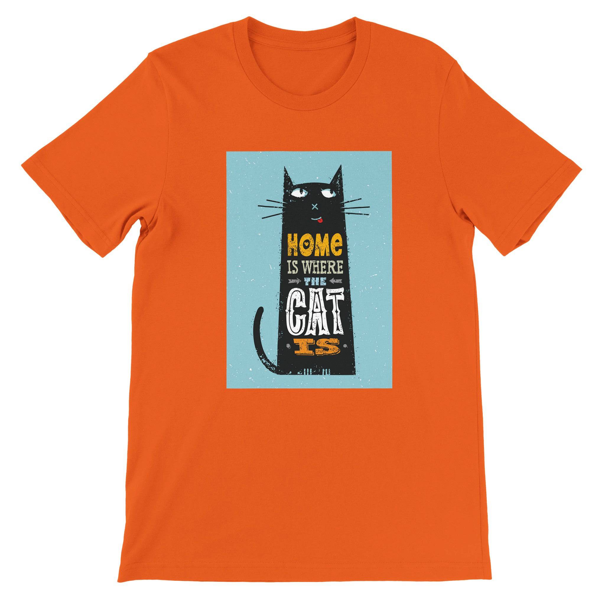Budget Unisex Crewneck T-shirt/Home-Is-Where-The-Cat-Is - Enet Images