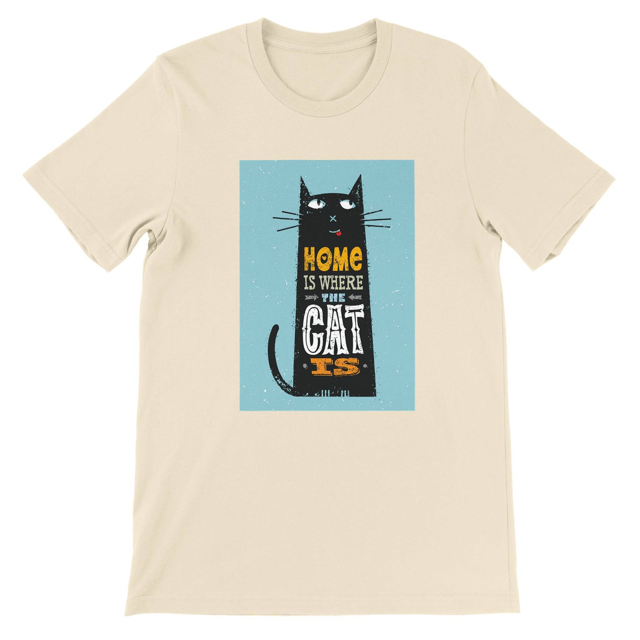 Budget Unisex Crewneck T-shirt/Home-Is-Where-The-Cat-Is - Enet Images