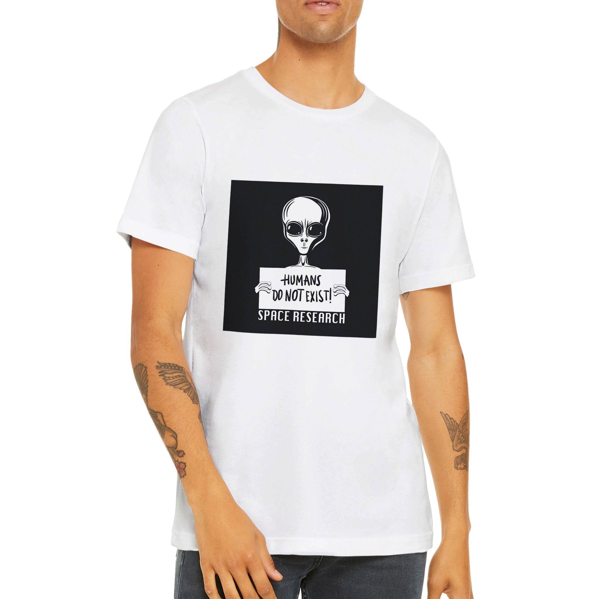 Budget Unisex Crewneck T-shirt/Humans-Don't-Exist - Enet Images