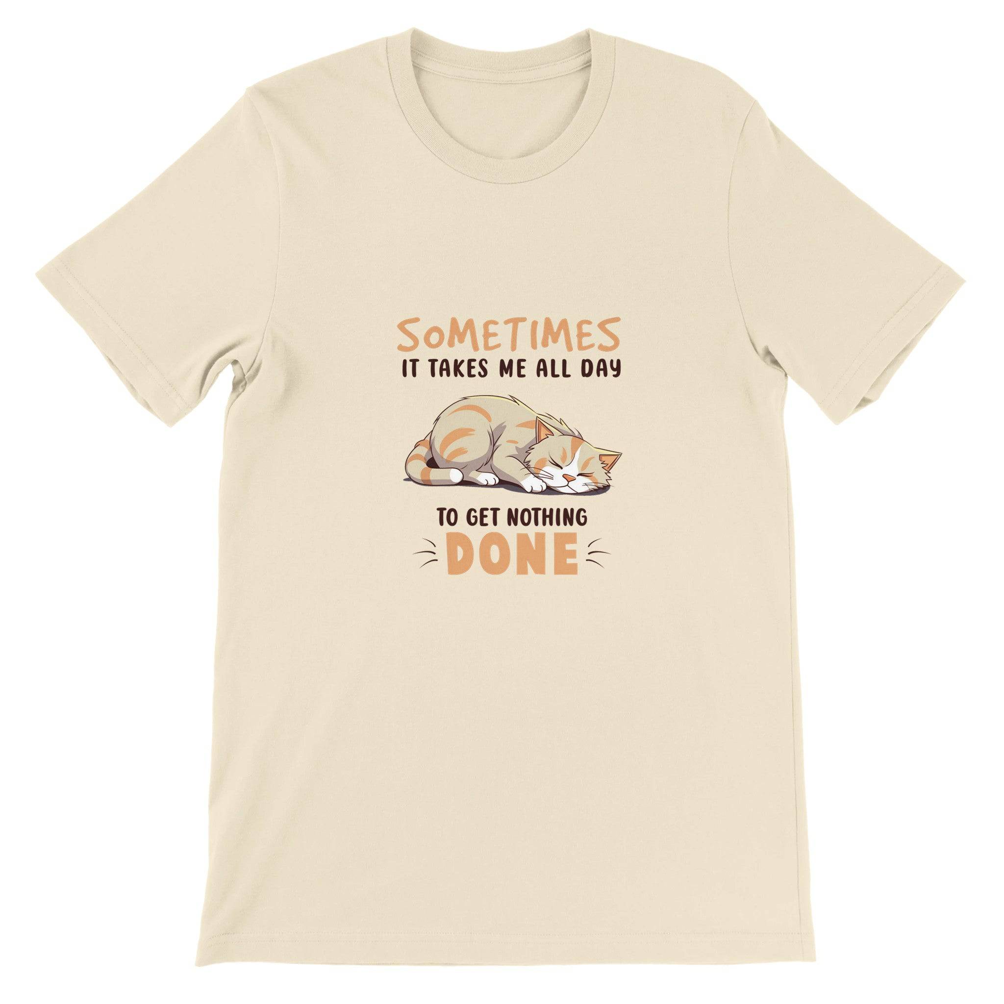 Budget Unisex Crewneck T-shirt/It-Takes-All-Day-To-Get-Nothing-Done - Enet Images