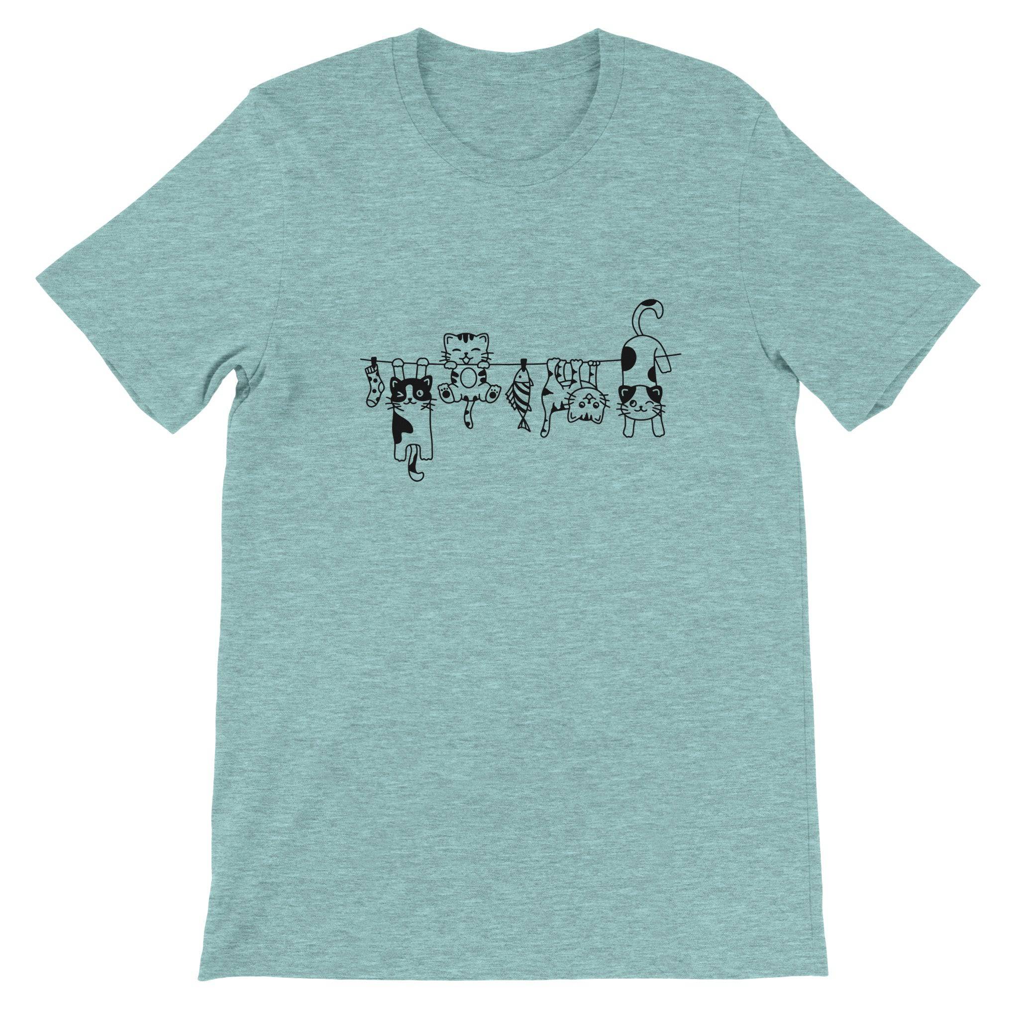 Budget Unisex Crewneck T-shirt/Kitties-Hanging - Enet Images