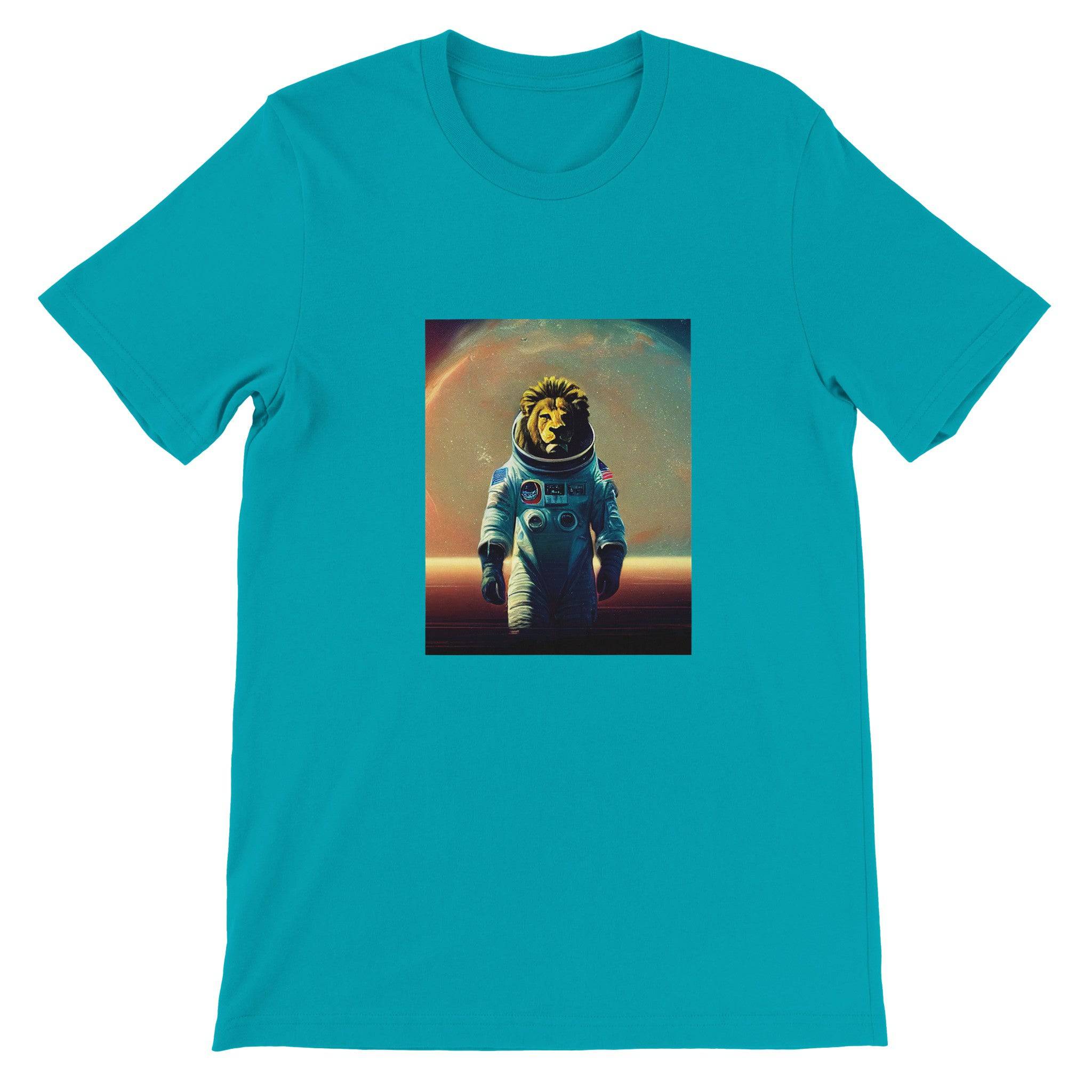 Budget Unisex Crewneck T-shirt/Lion-Astronaut - Enet Images