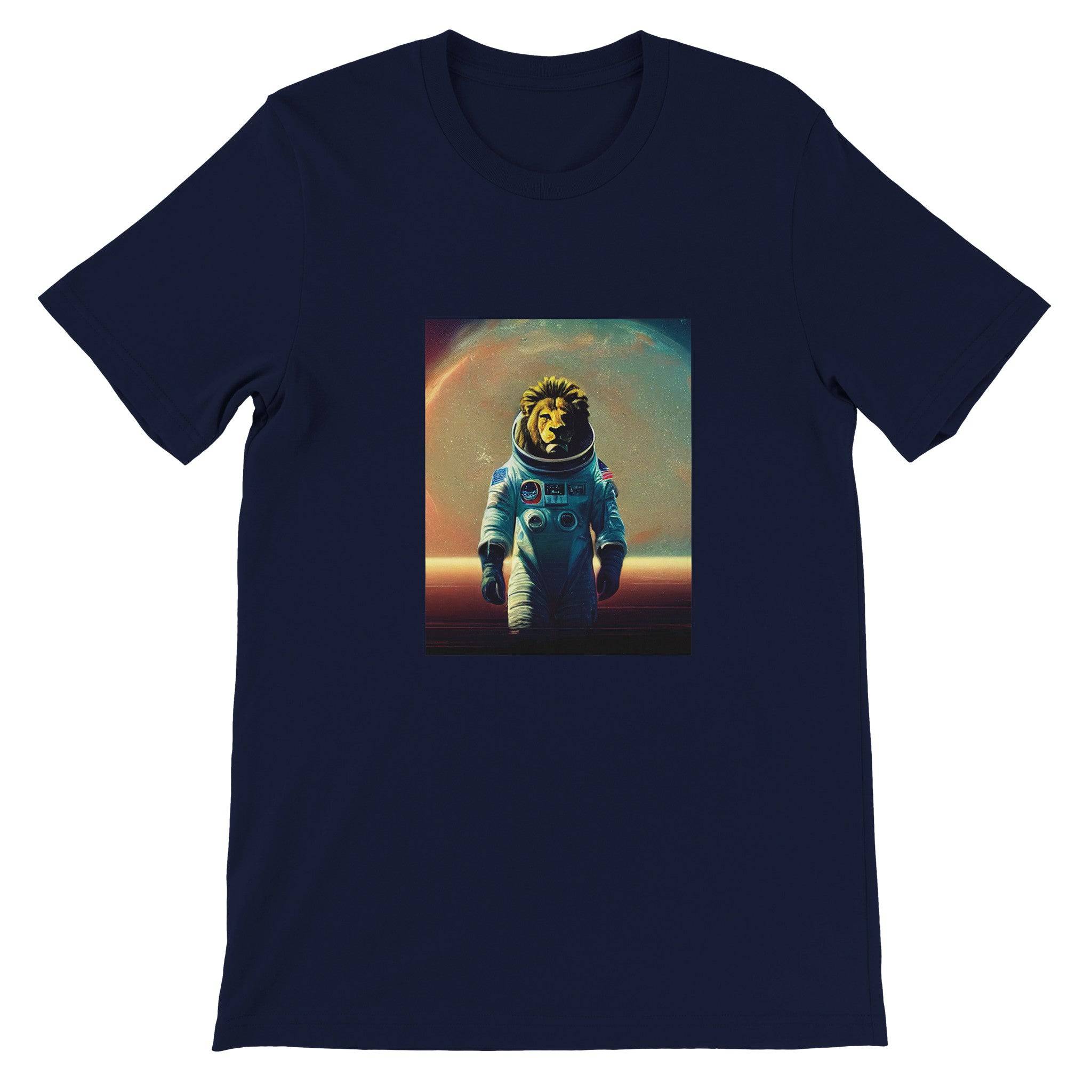 Budget Unisex Crewneck T-shirt/Lion-Astronaut - Enet Images